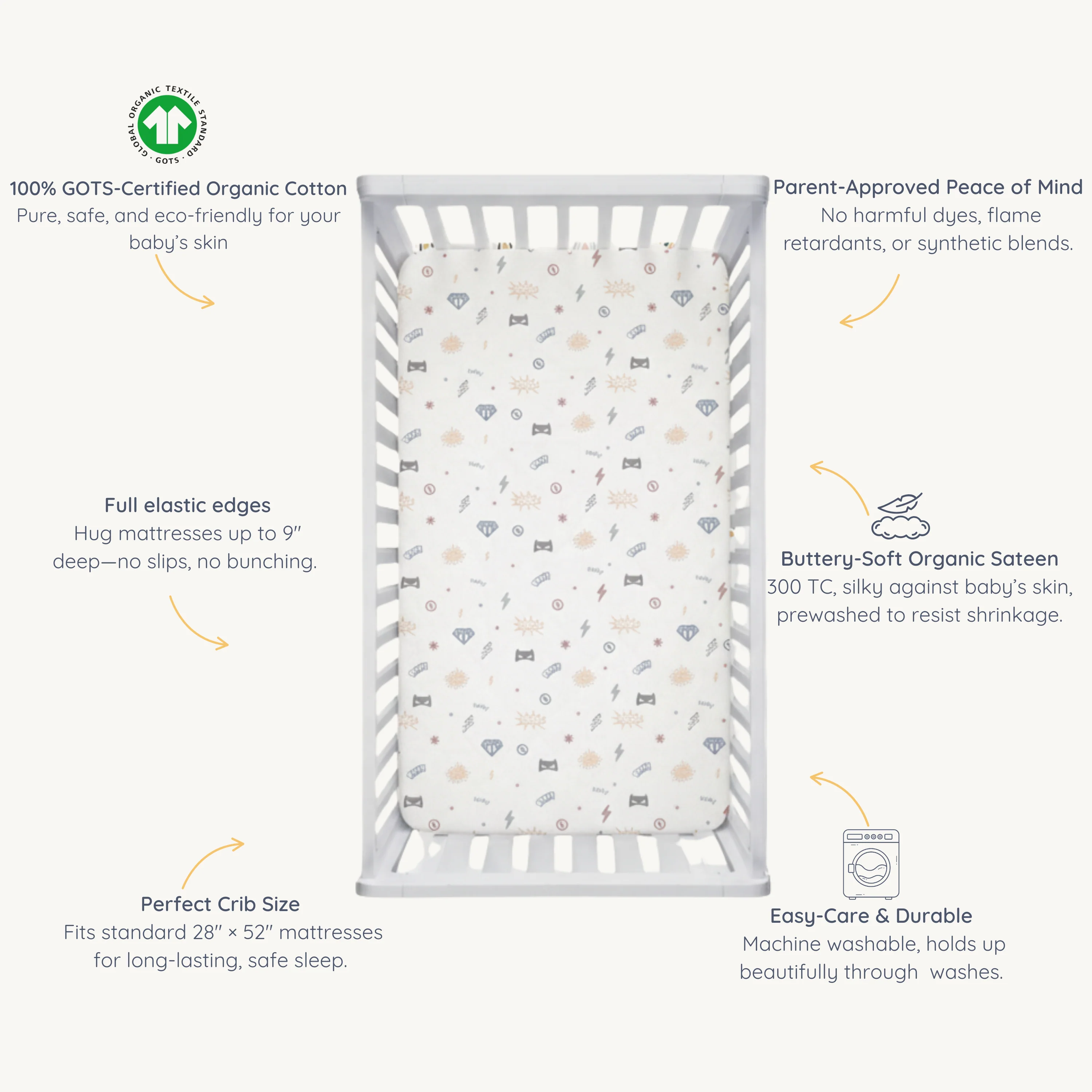 Organic Crib Sheet - Mighty Heros - Image 8