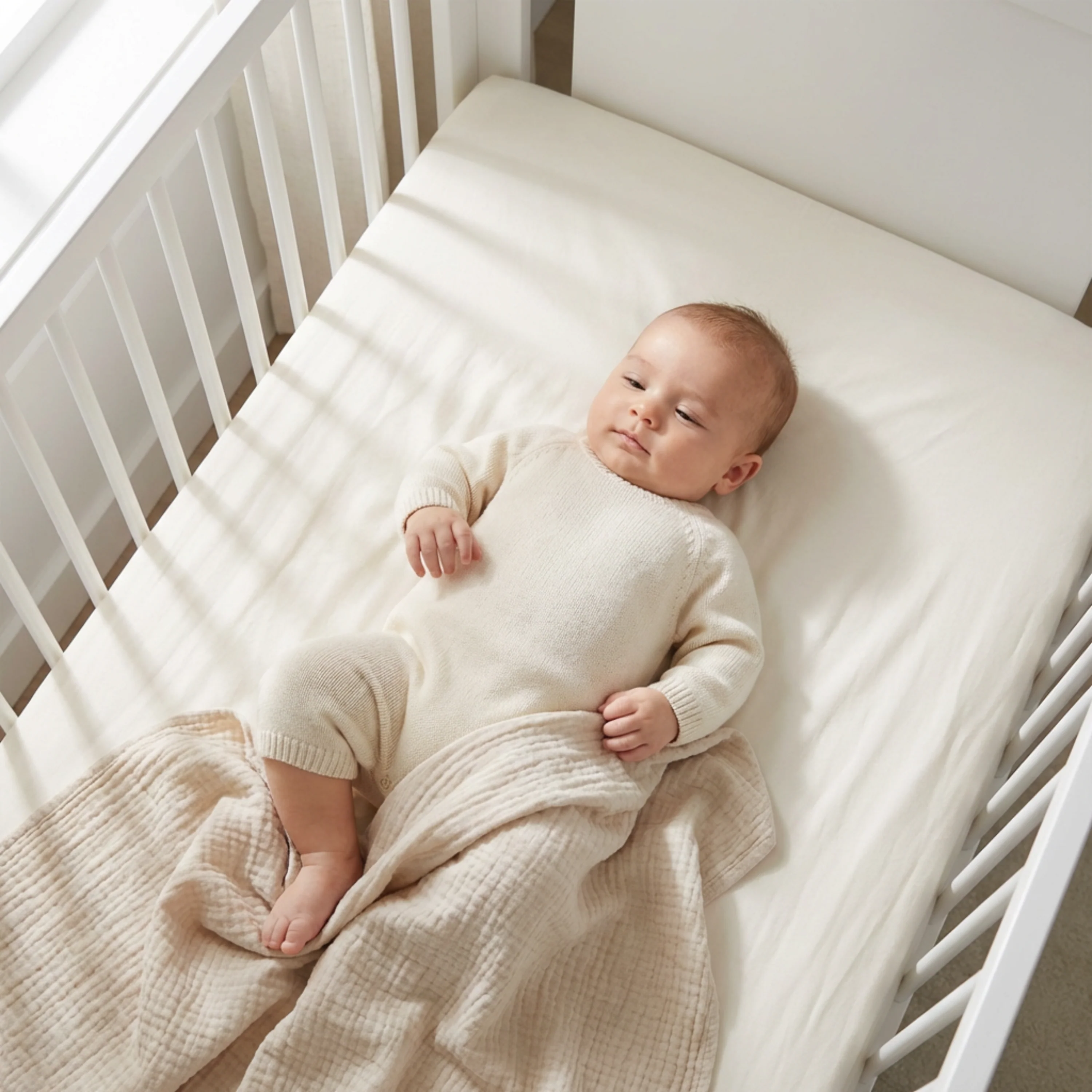 Organic Crib Sheet - Ivory - Image 4