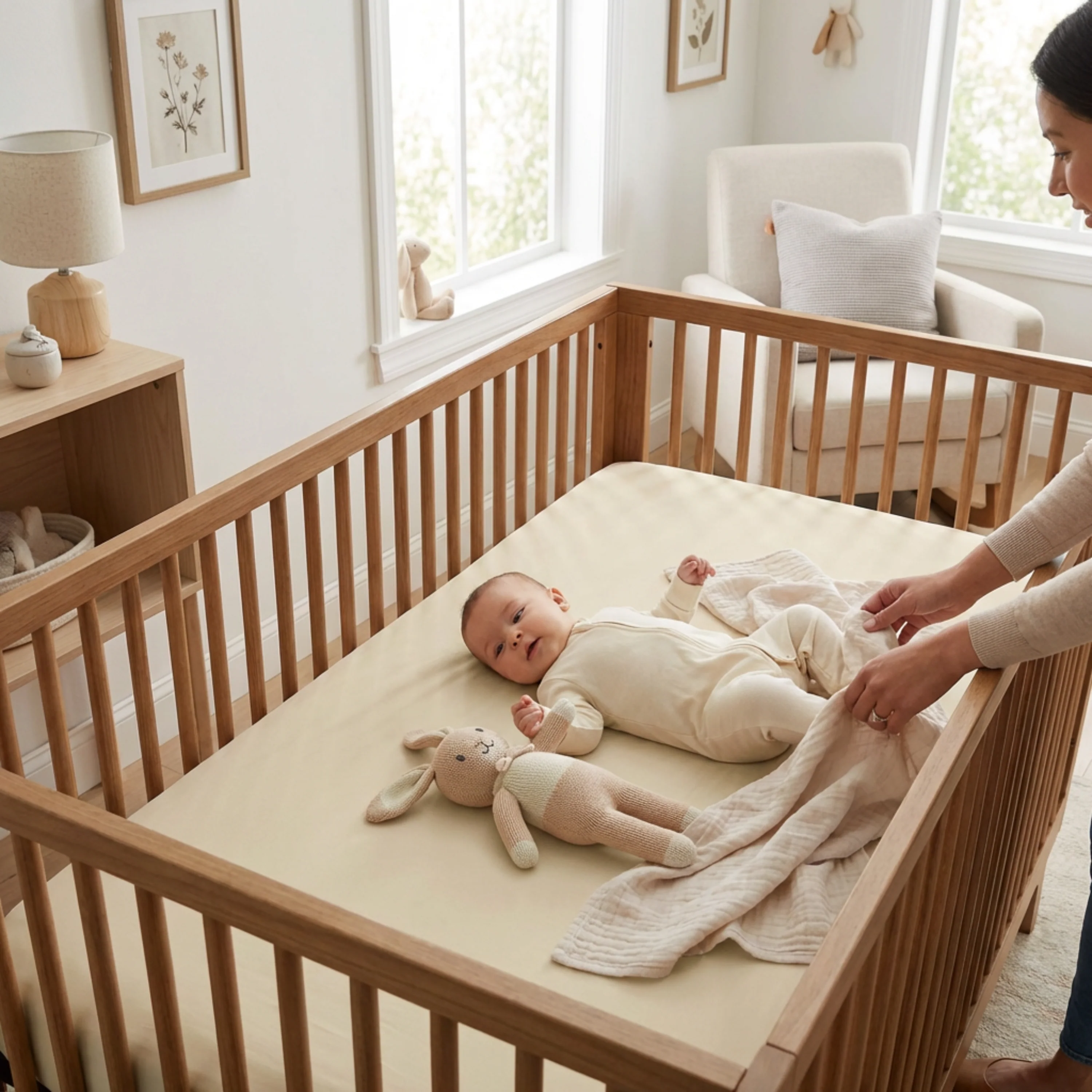 Organic Crib Sheet - Oat - Image 4