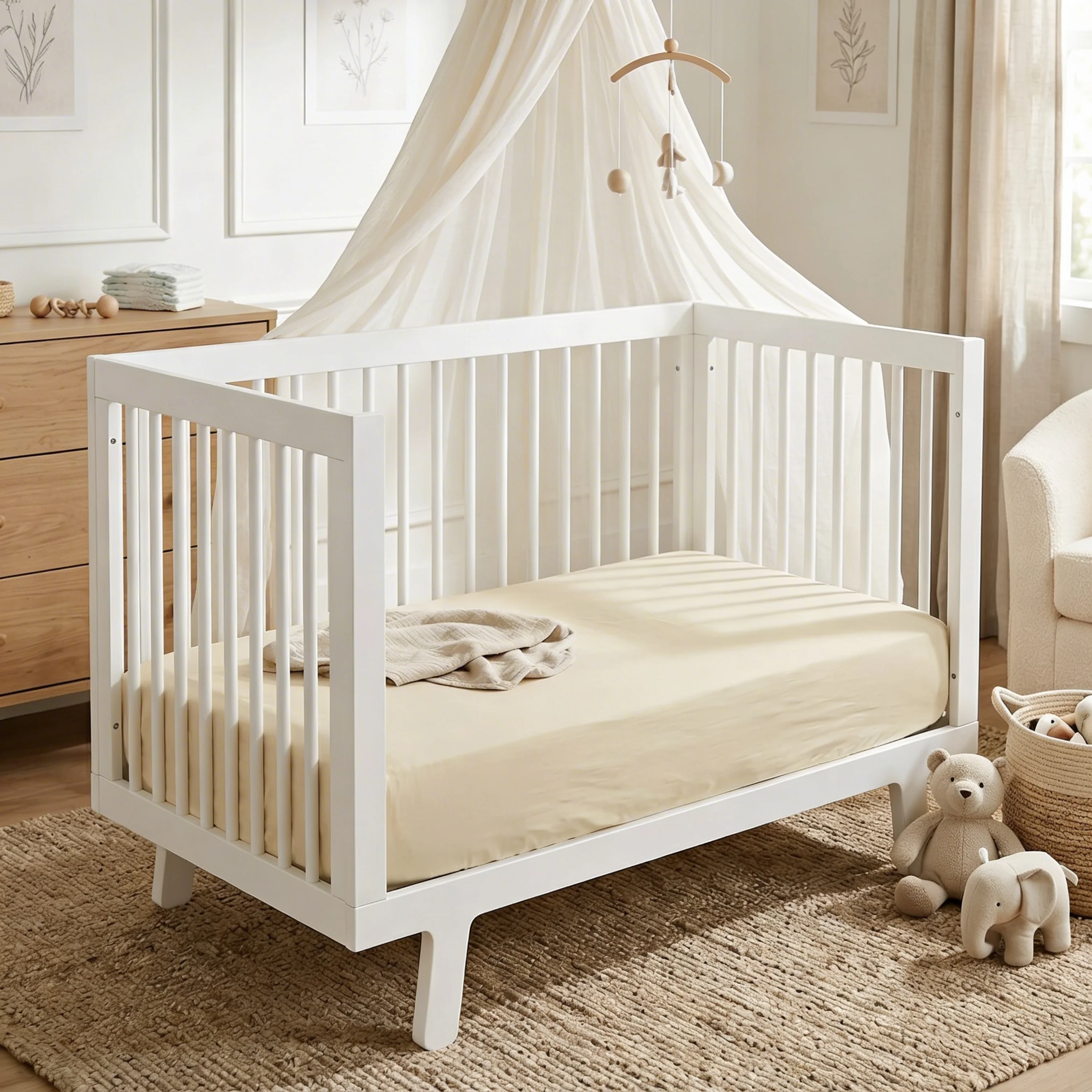 Organic Crib Sheet - Oat - Image 7