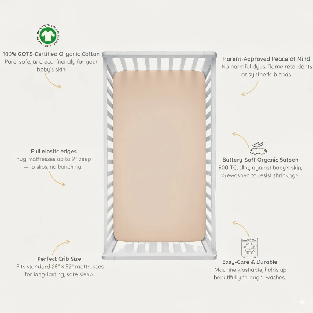 Organic Crib Sheet - Pecan - Image 8