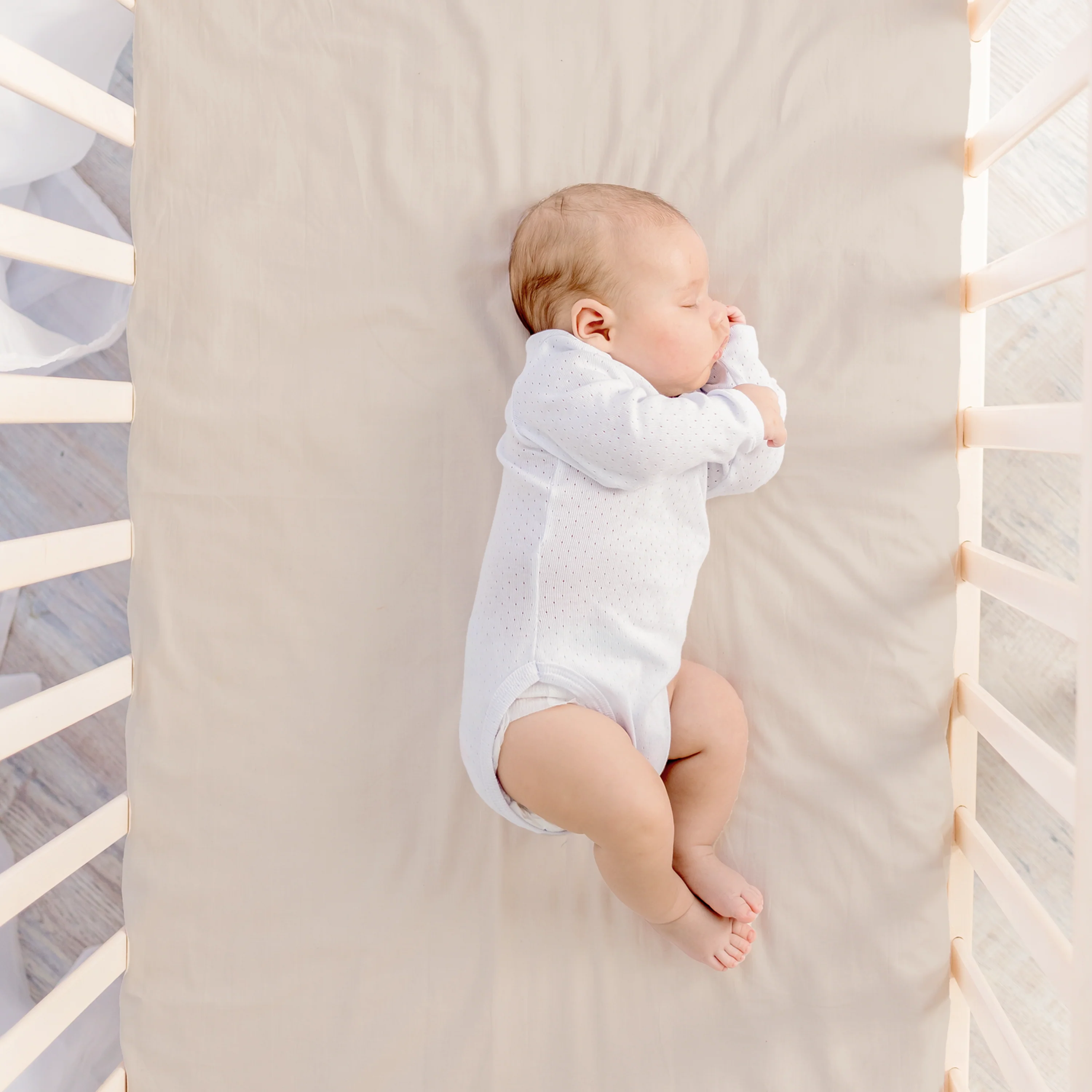 Organic Crib Sheet - Taupe - Image 3