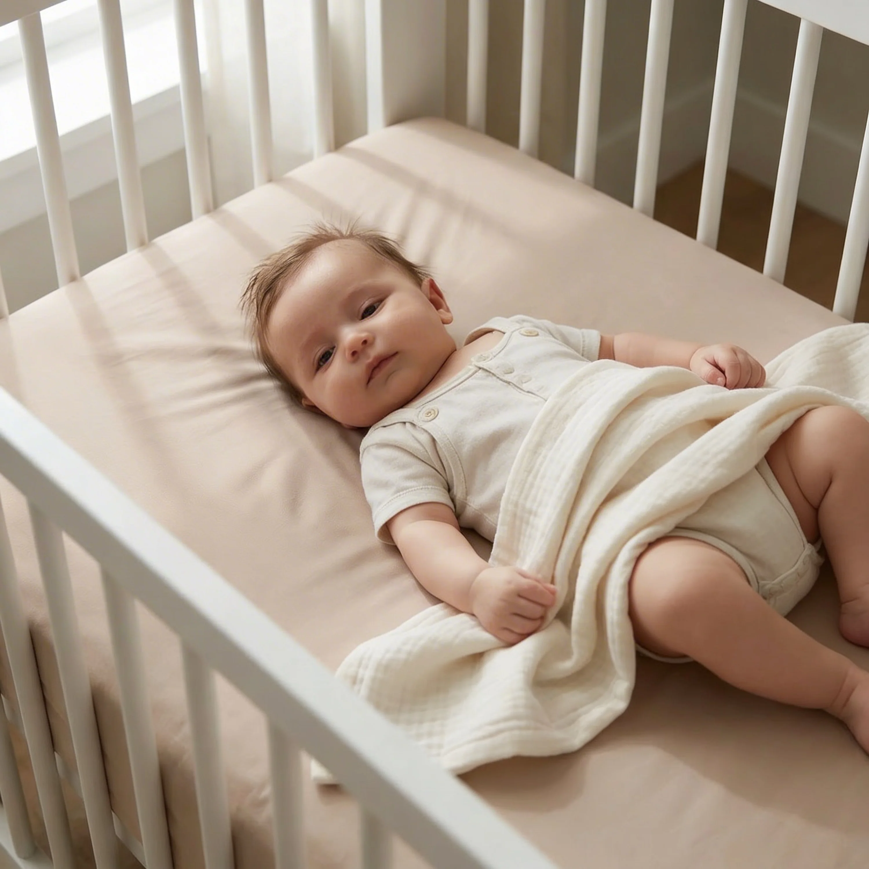 Organic Crib Sheet - Taupe - Image 4
