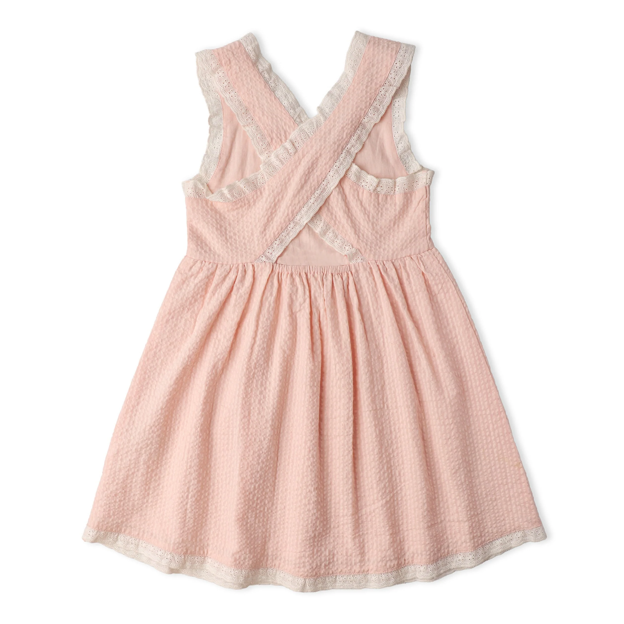 Organic Cross Back Dress - Blush - Image 4