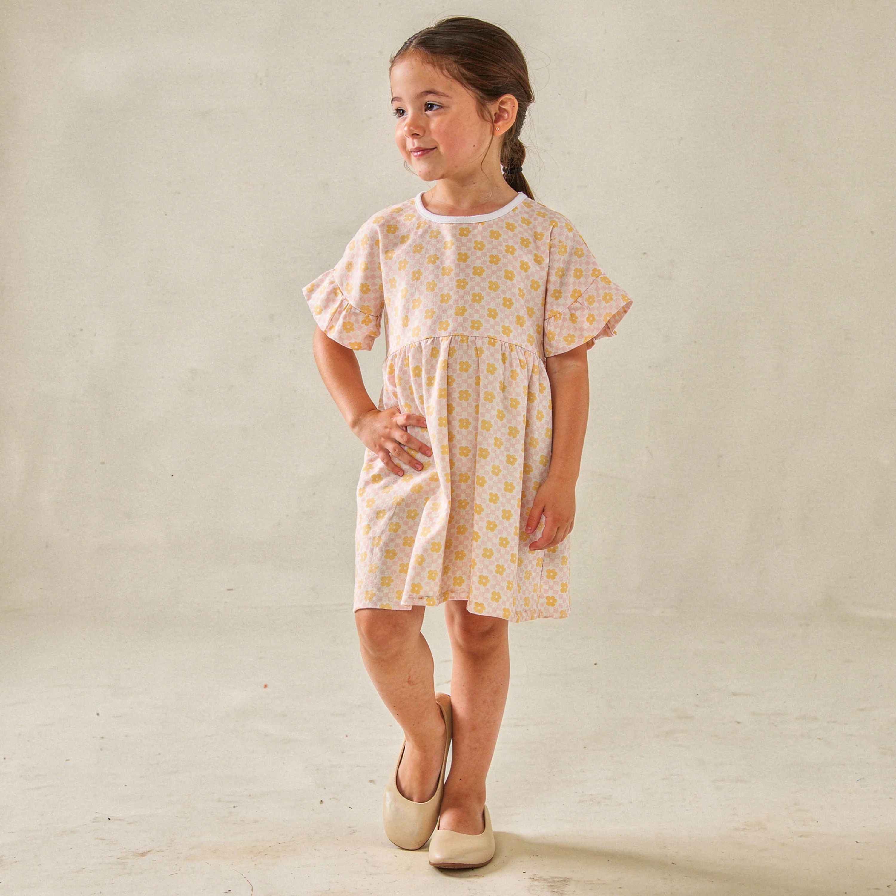 Organic Dolman Sleeve Dress - Pop Floral - Image 3