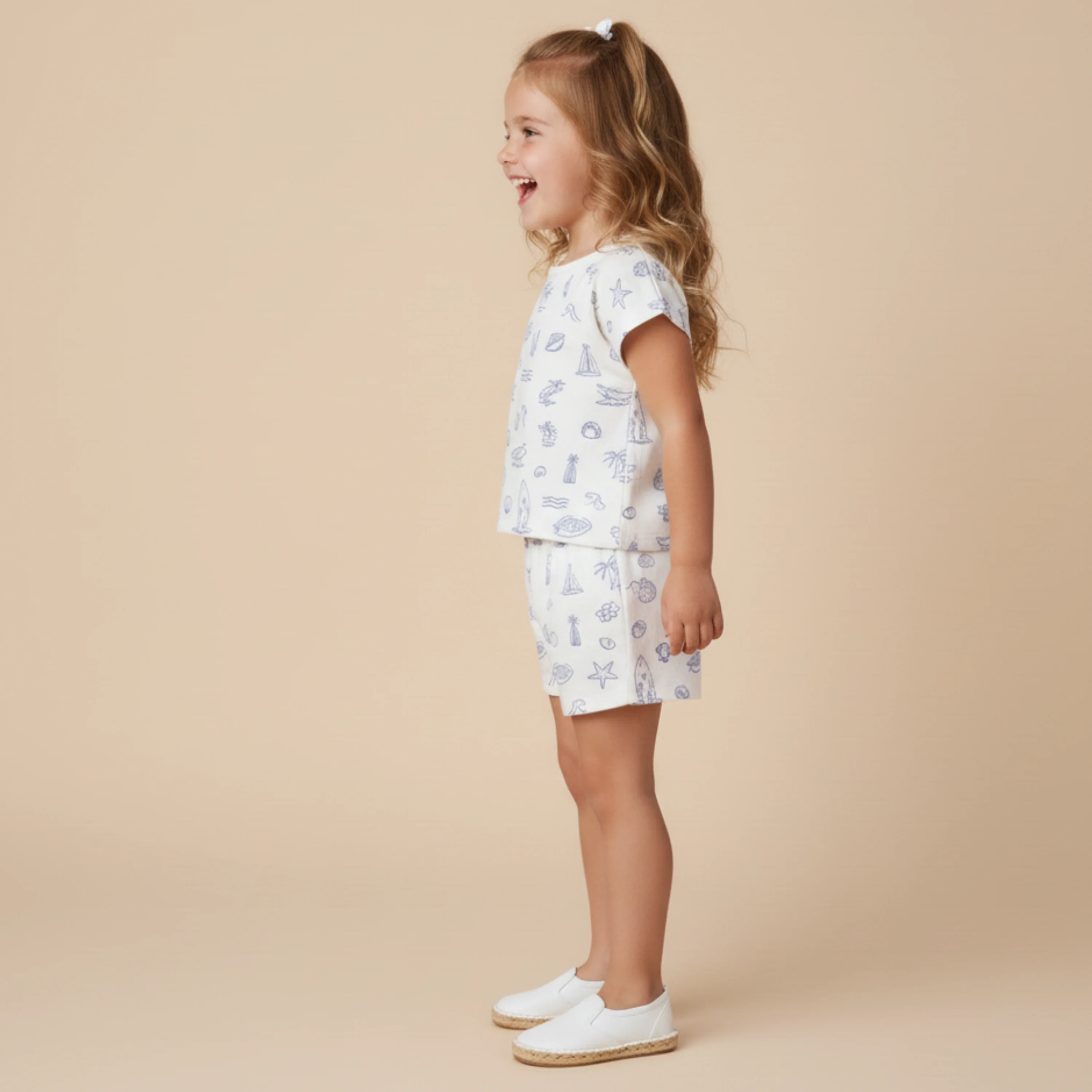 Organic Drop Shoulder Tee & Shorts Set - Coastal - Image 3