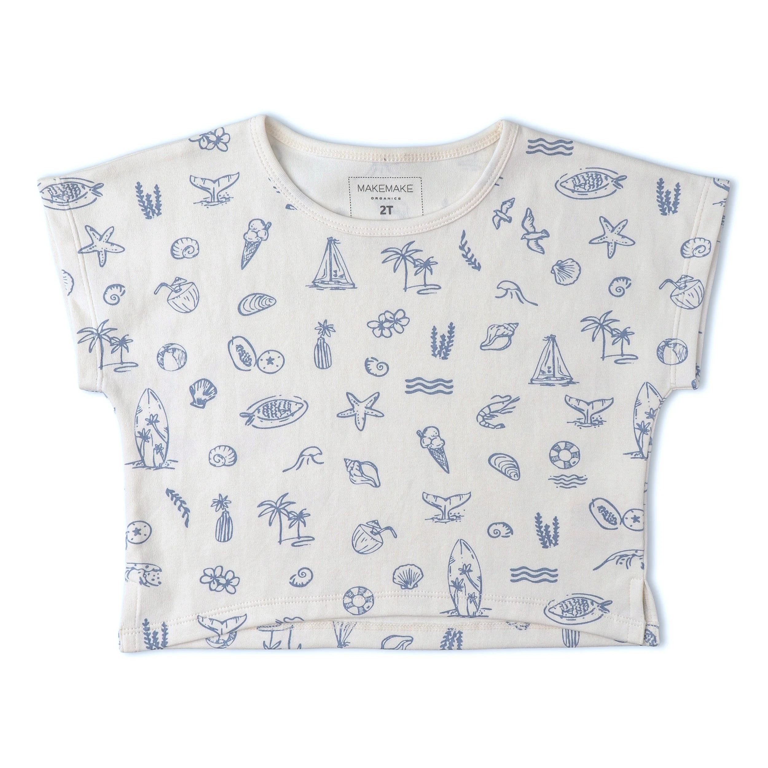 Organic Drop Shoulder Tee & Shorts Set - Coastal - Image 4