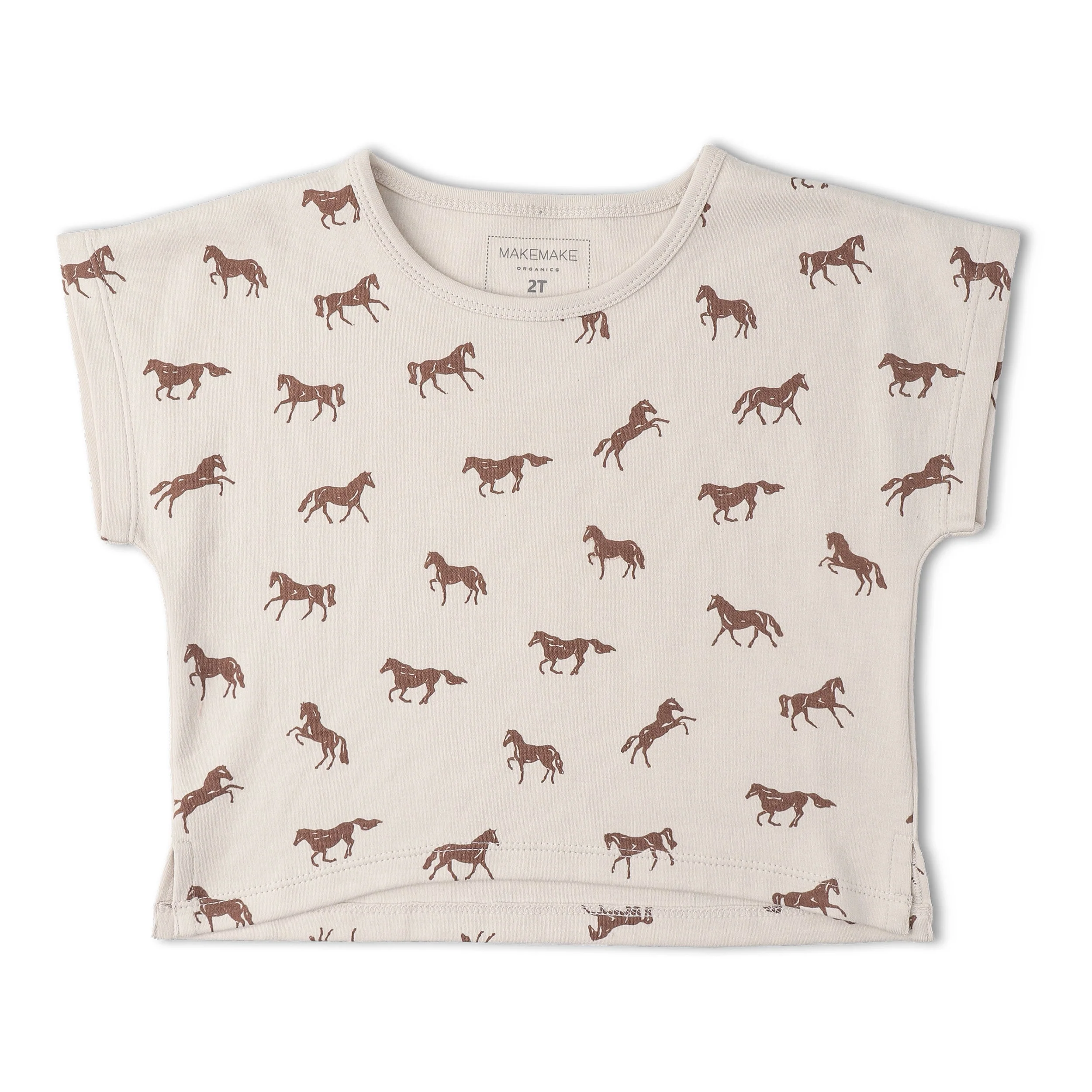 Organic Drop Shoulder Tee & Shorts Set - Horses - Image 4