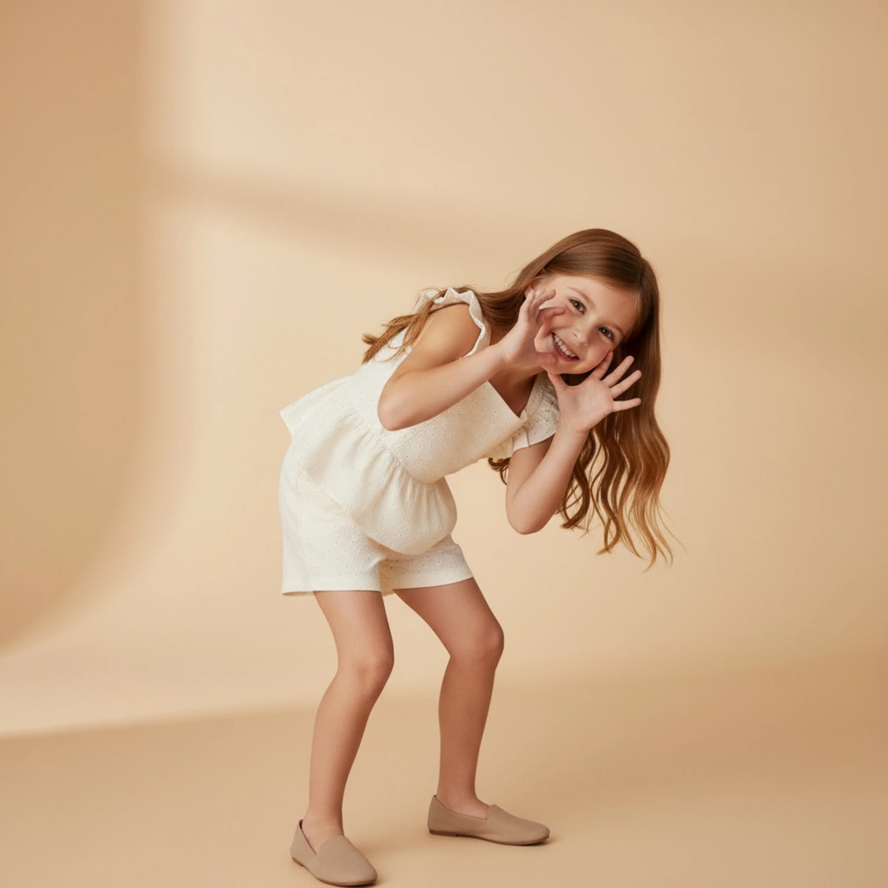 Organic Eyelet Flutter Top And Shorts Set - Ivory Eyelet - Image 5
