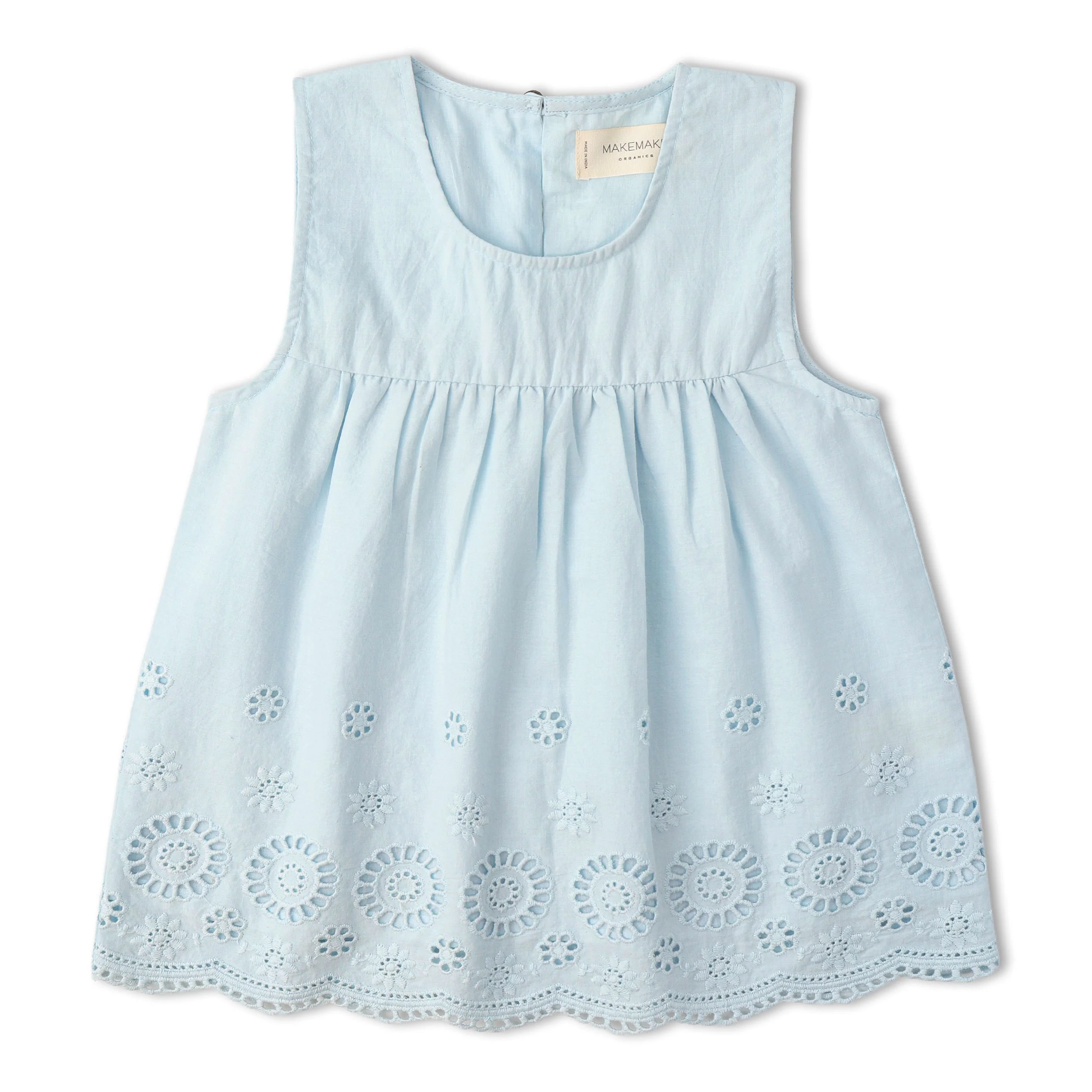 Organic Eyelet Top And Pant Set - Light Blue Eyelet - Image 5