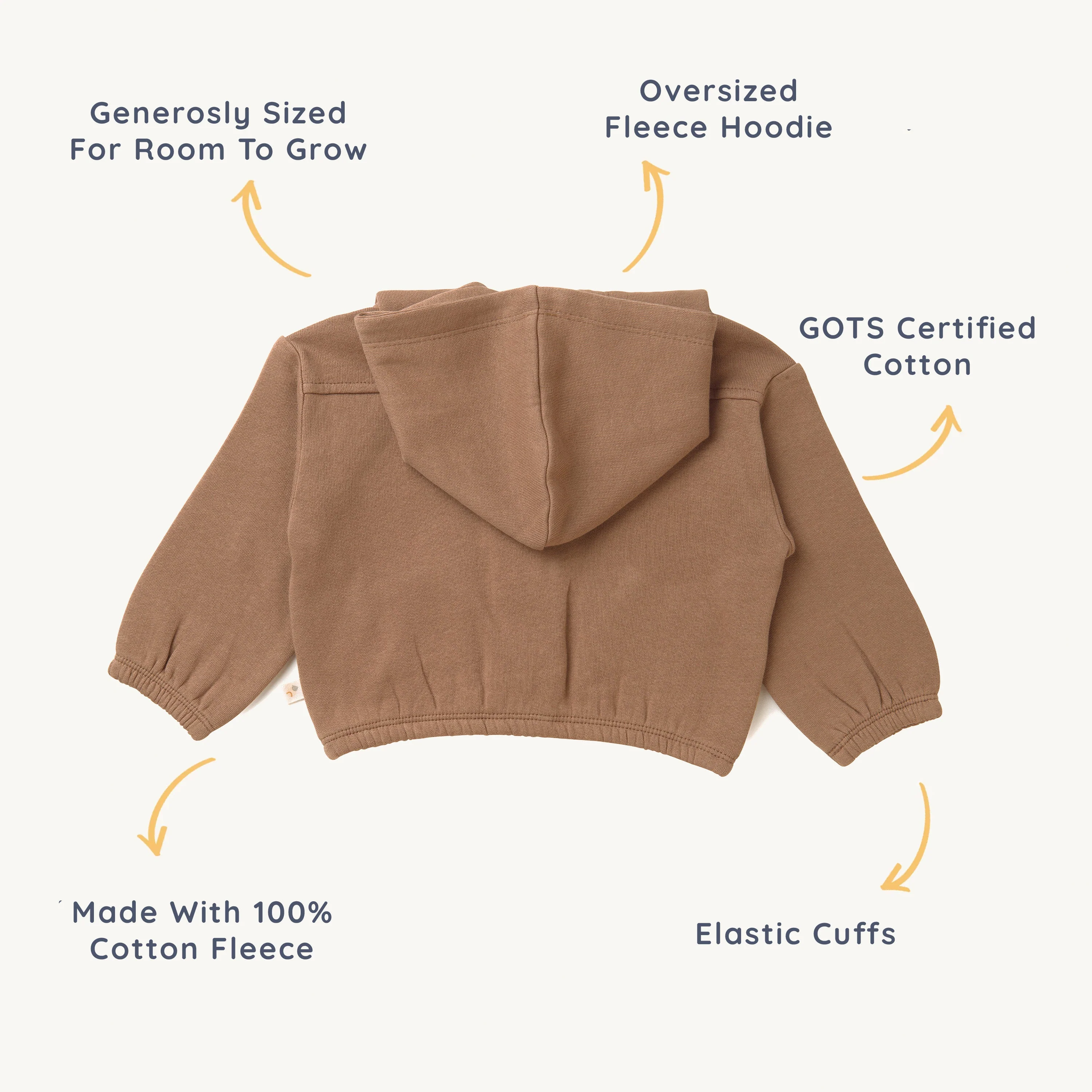Organic Baby Toddler Hooded Jacket - Cocoa - Image 5