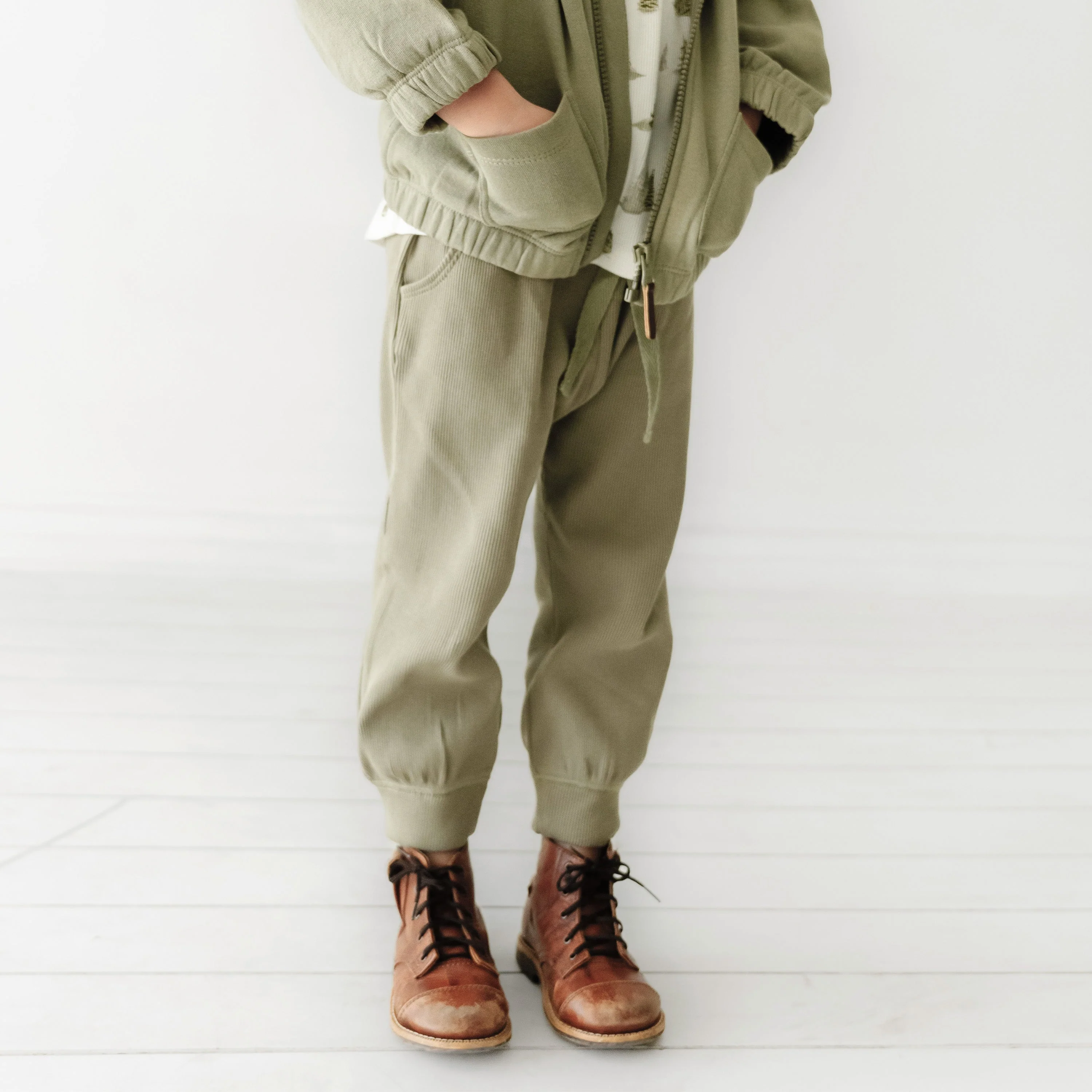 Organic Baby Toddler Hooded Jacket - Thyme - Image 4