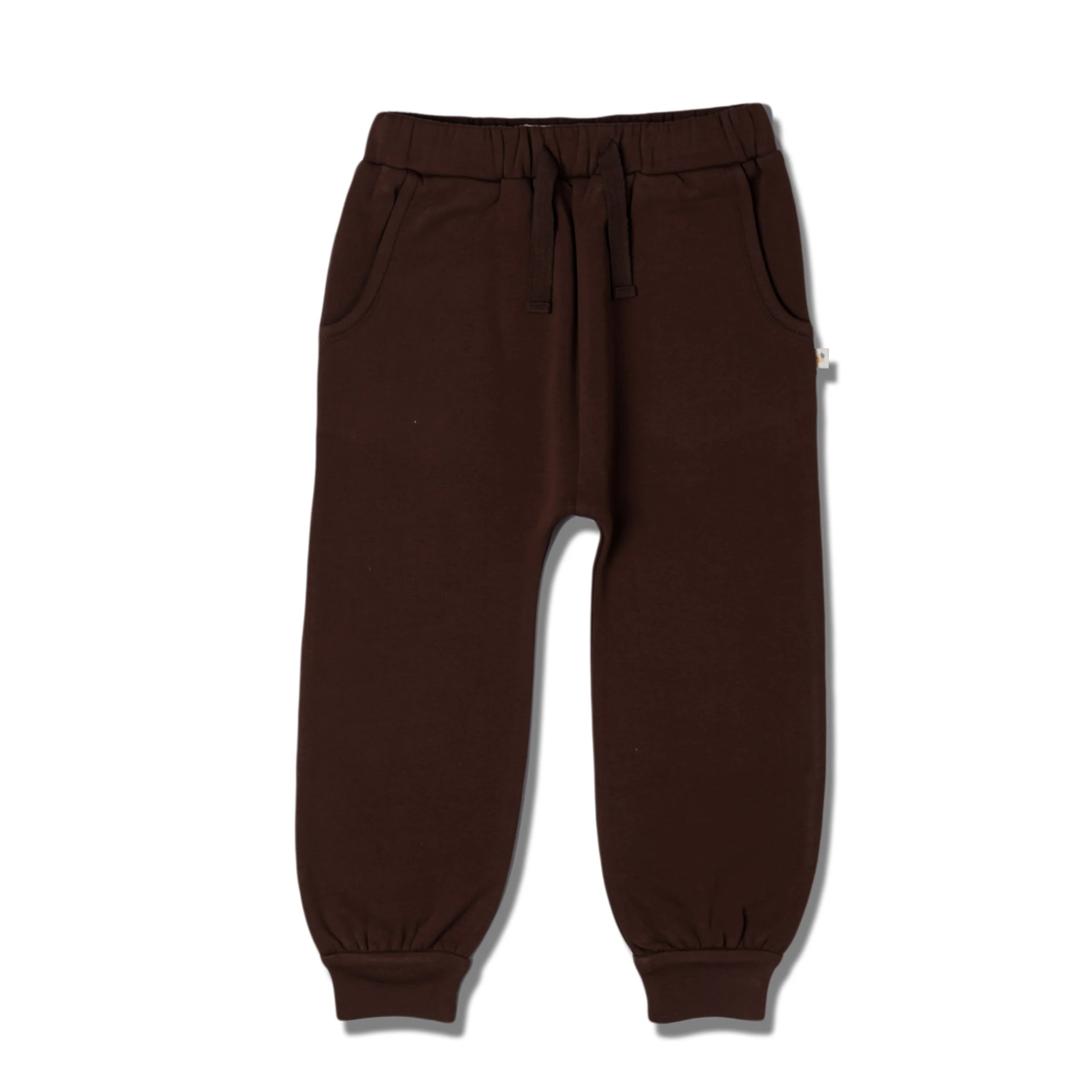 Organic Fleece Jogger Pants - Dark Brown - Image 2