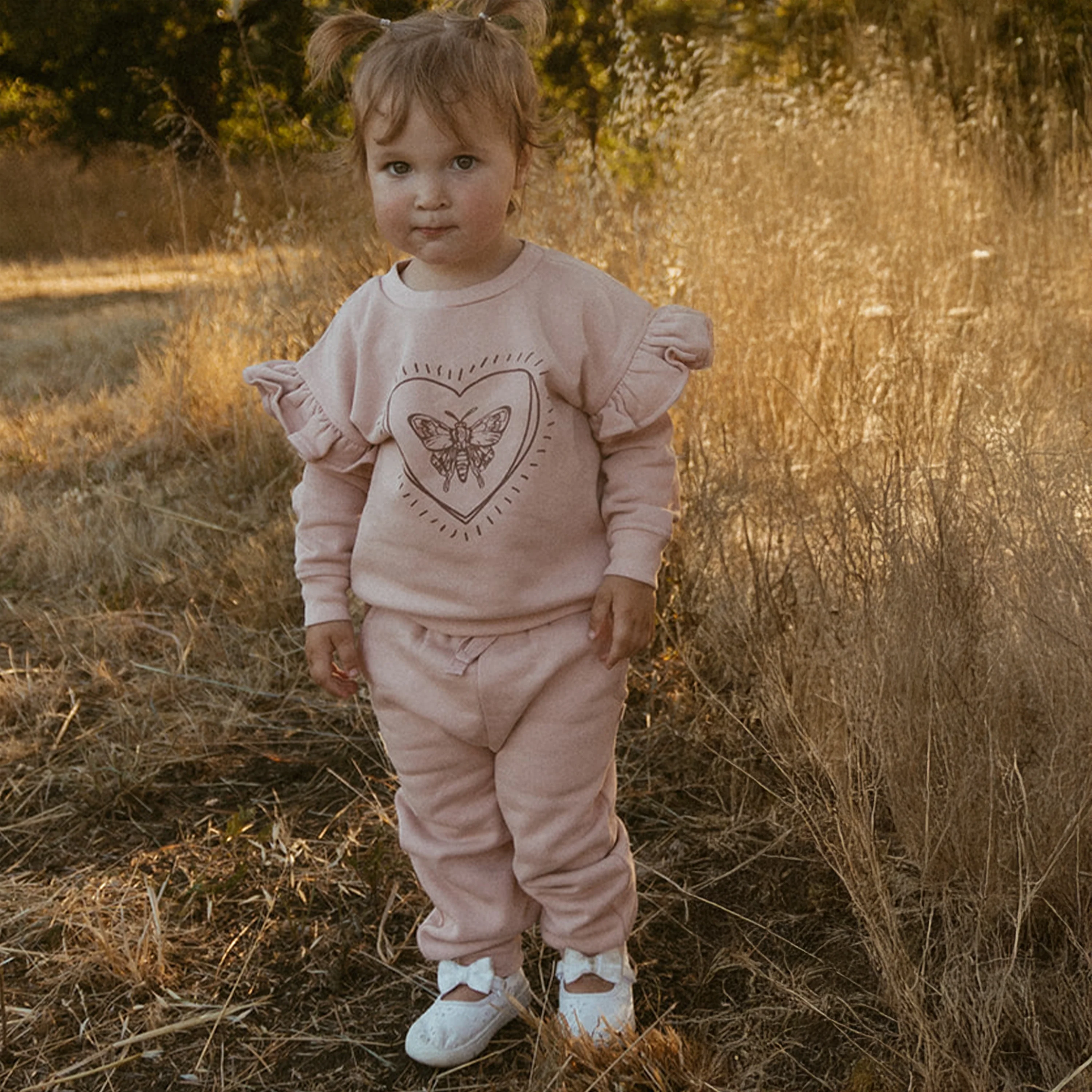 Organic Fleece Jogger Pants - Dusty Rose