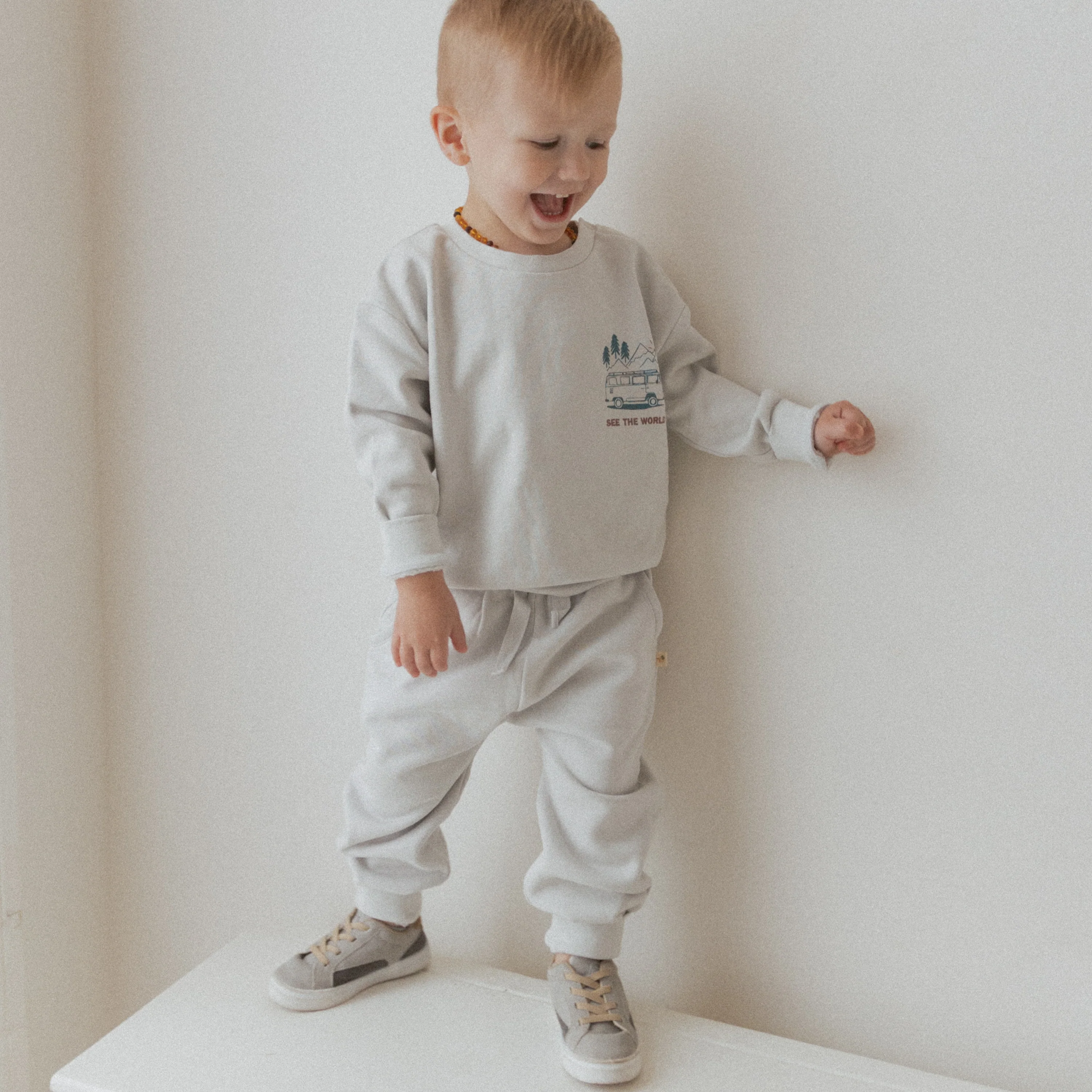 Organic Fleece Jogger Pants - Grey