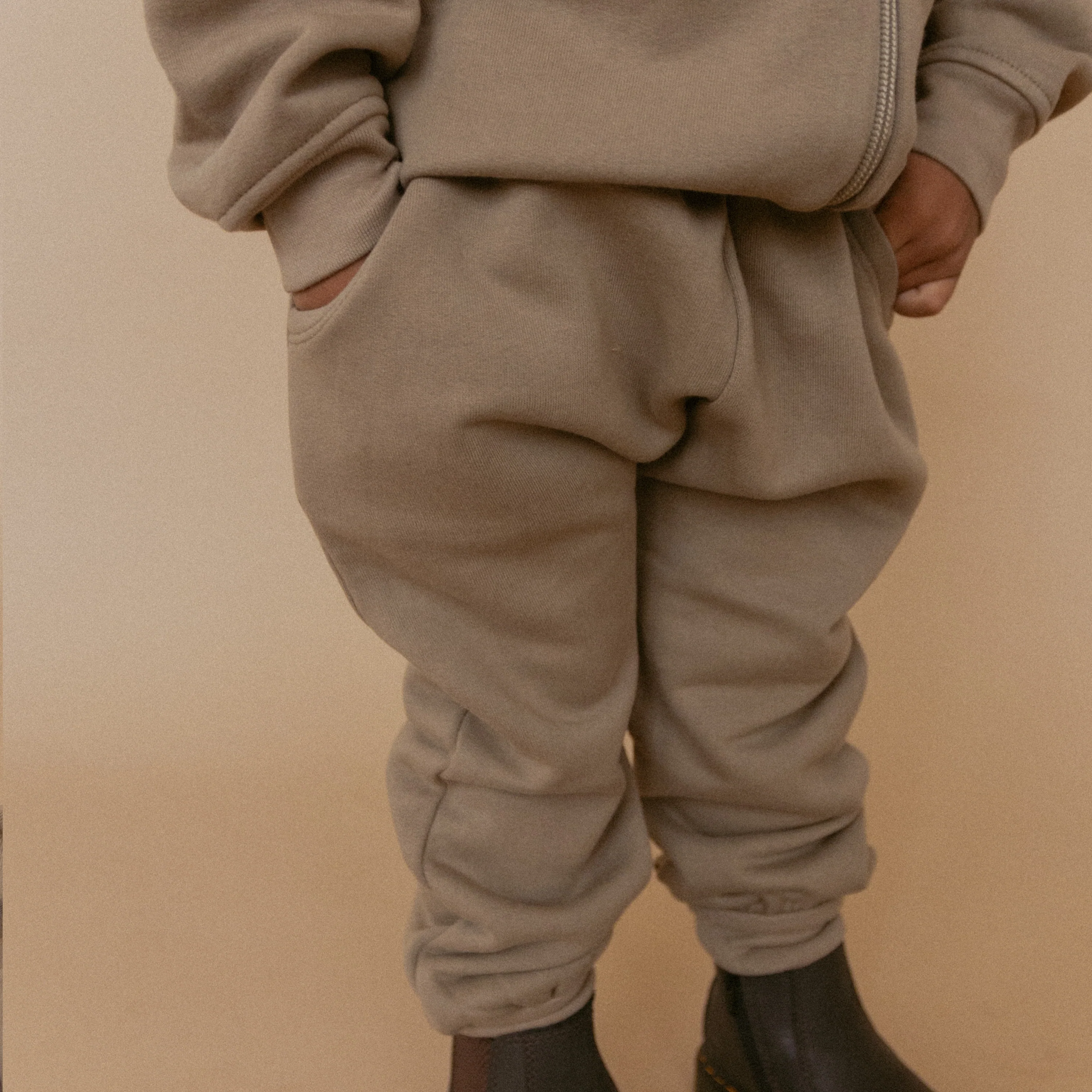 Organic Fleece Jogger Pants - Olive - Image 3