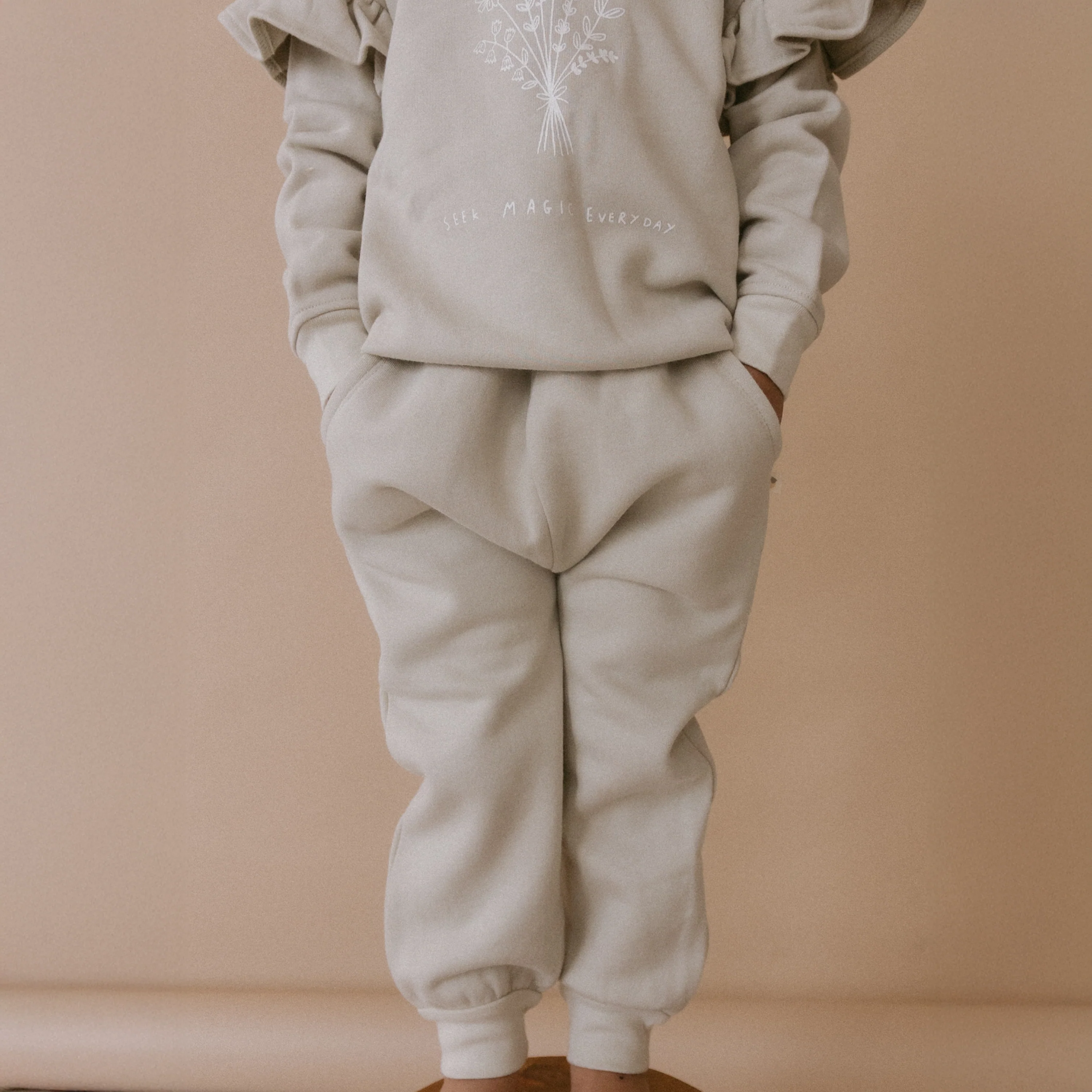 Organic Fleece Jogger Pants - Sage Green