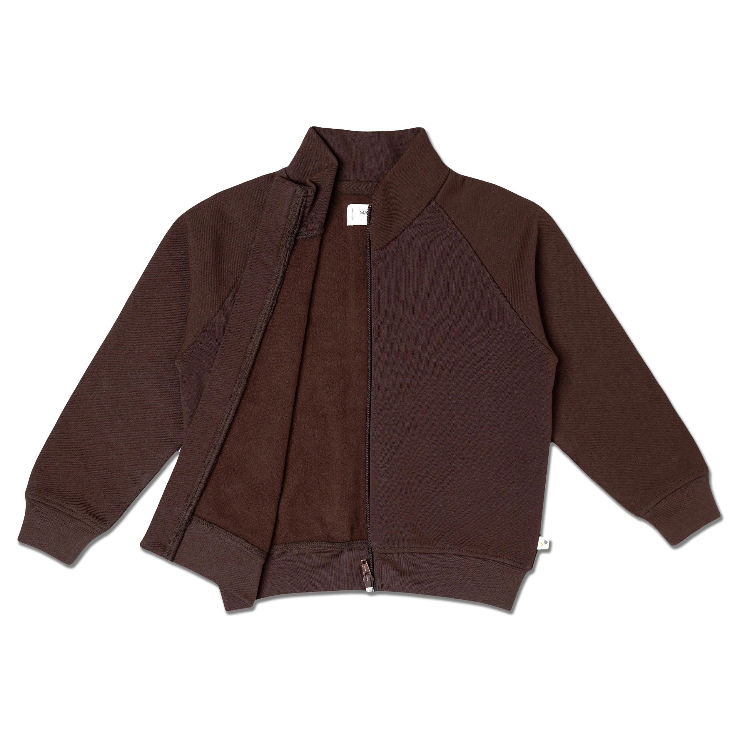 Organic Fleece Zipper Jacket - Dark Brown - Image 4