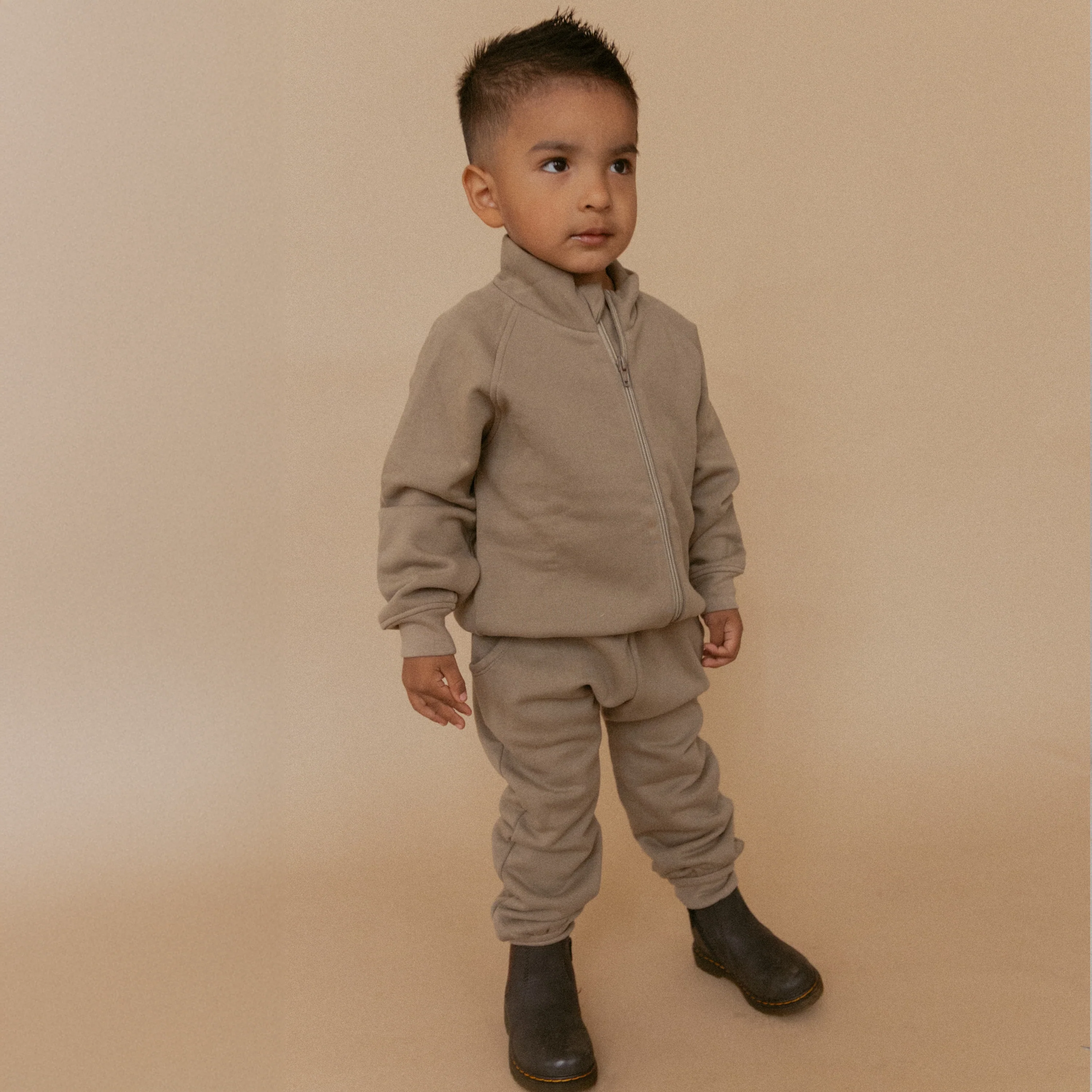 Organic Fleece Zipper Jacket - Olive