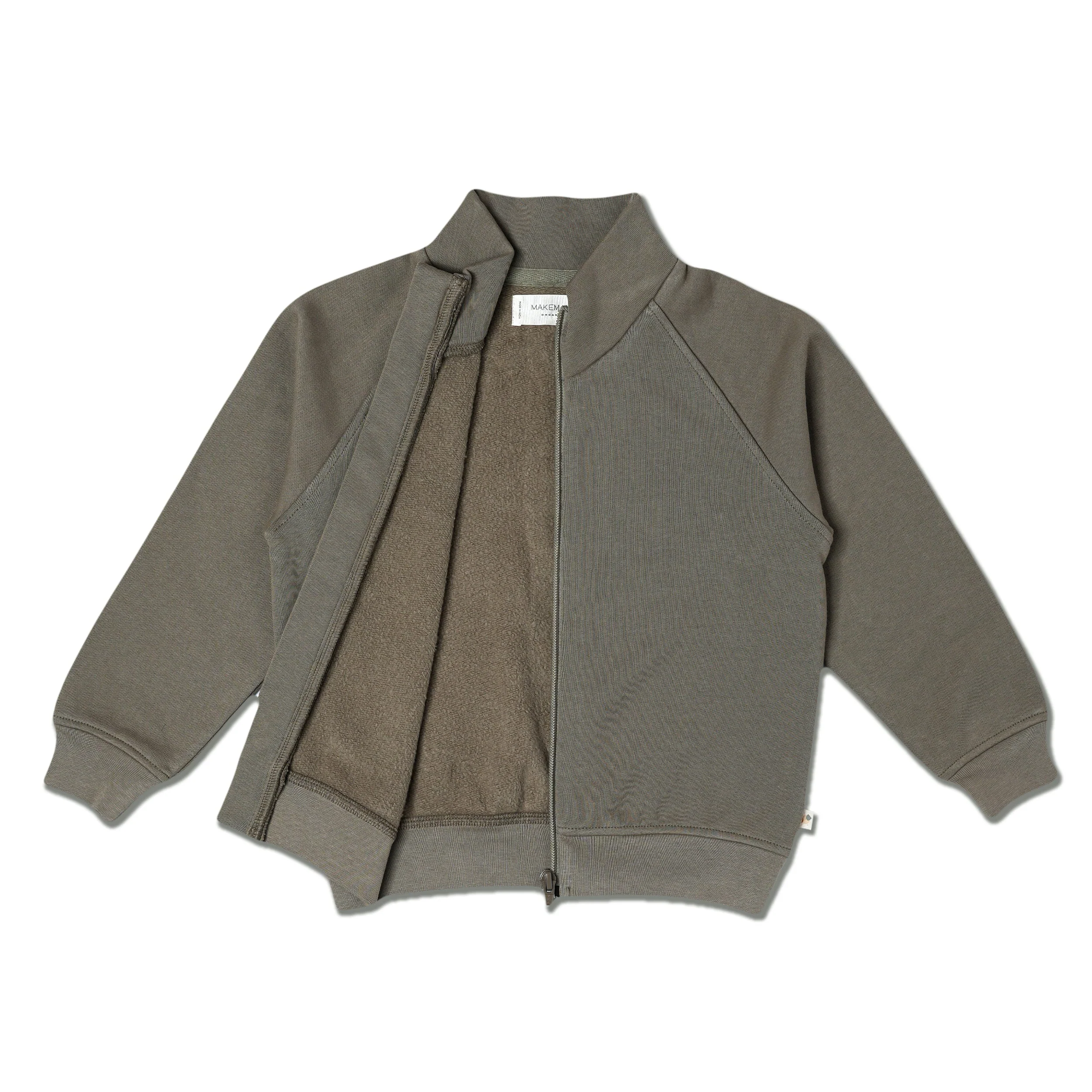 Organic Fleece Zipper Jacket - Olive - Image 4