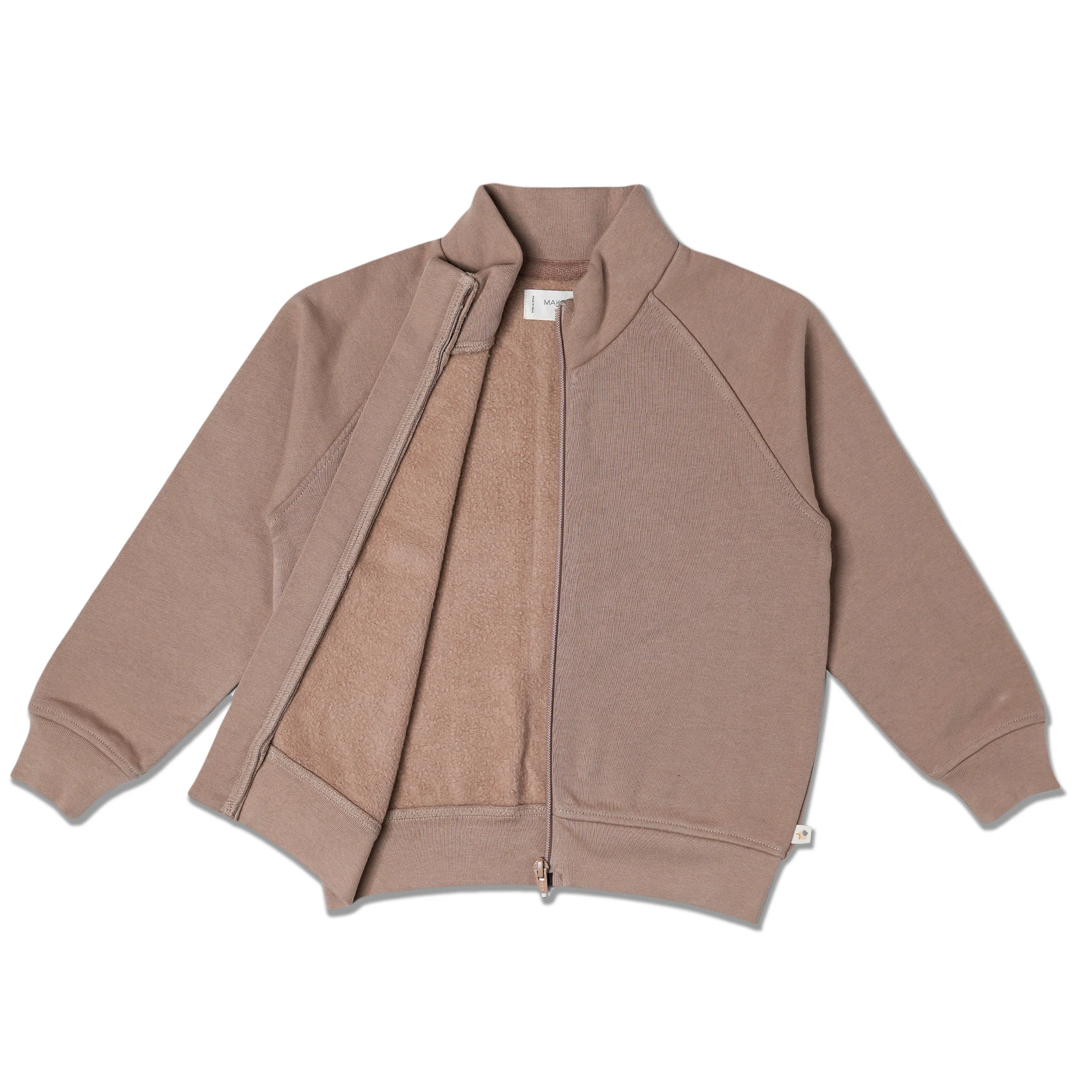 Organic Fleece Zipper Jacket - Taupe - Image 4