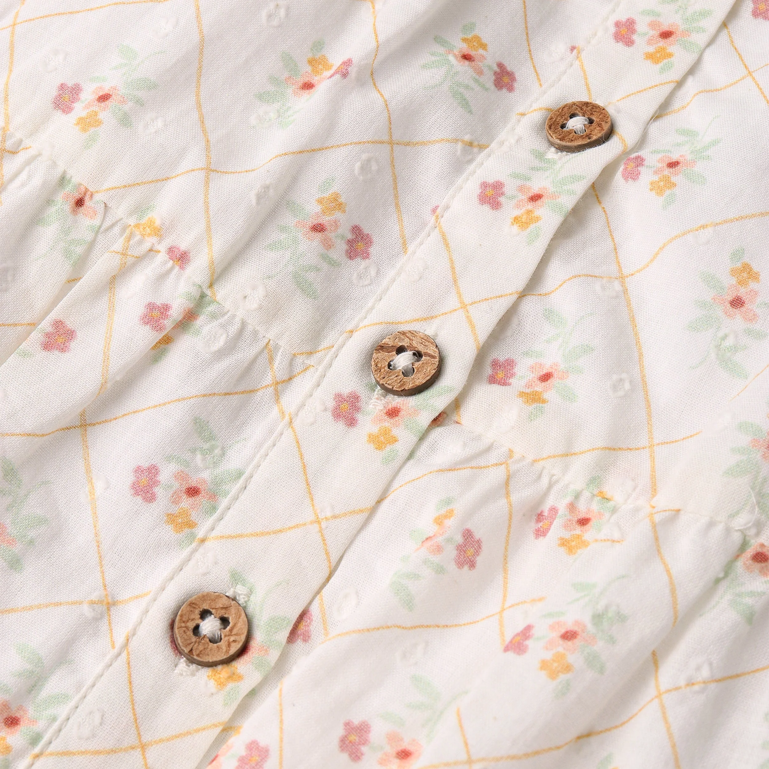 Organic Flutter Buttoned Tiered Dress - Spring Weave - Image 4