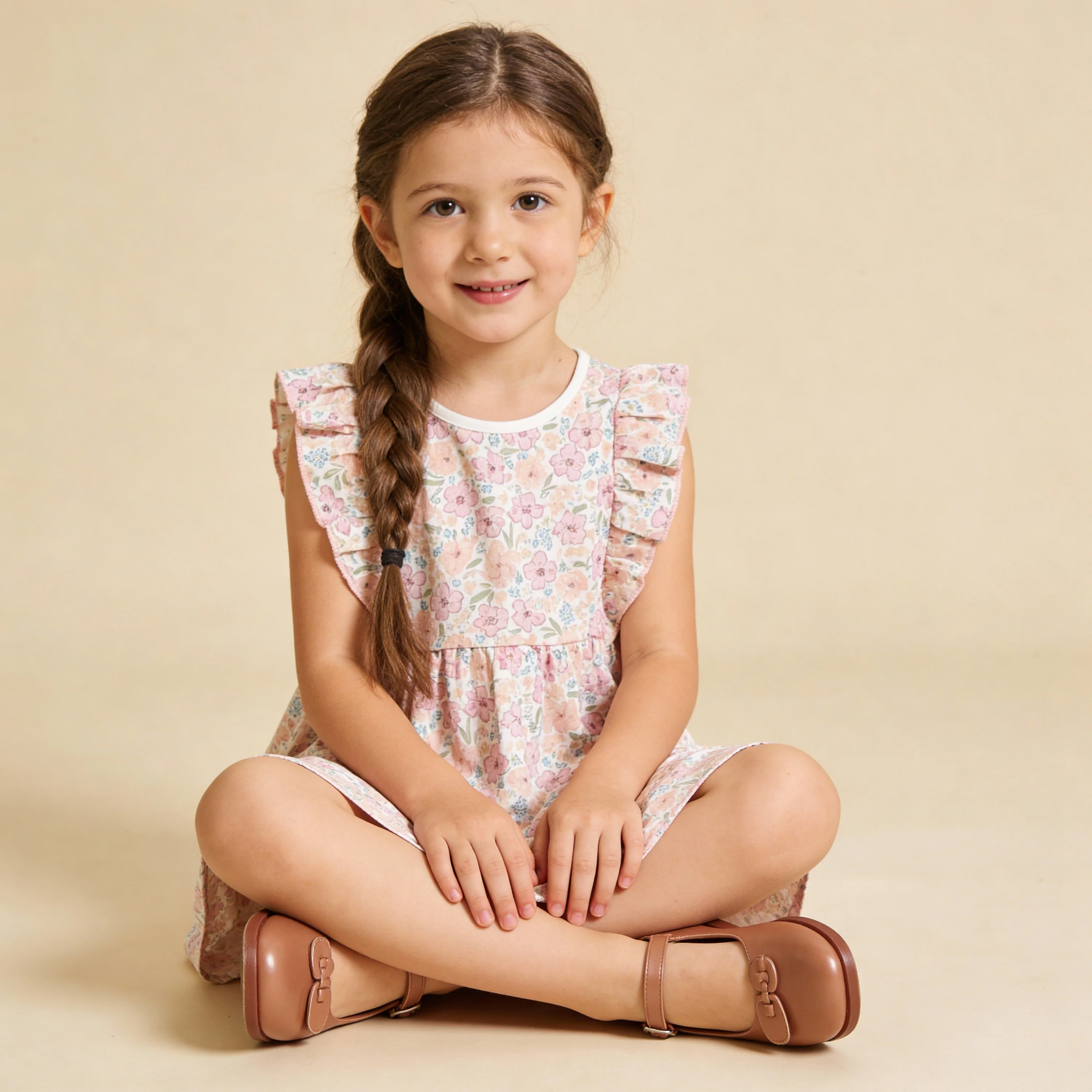 Organic Flutter Dress - Peony - Image 3