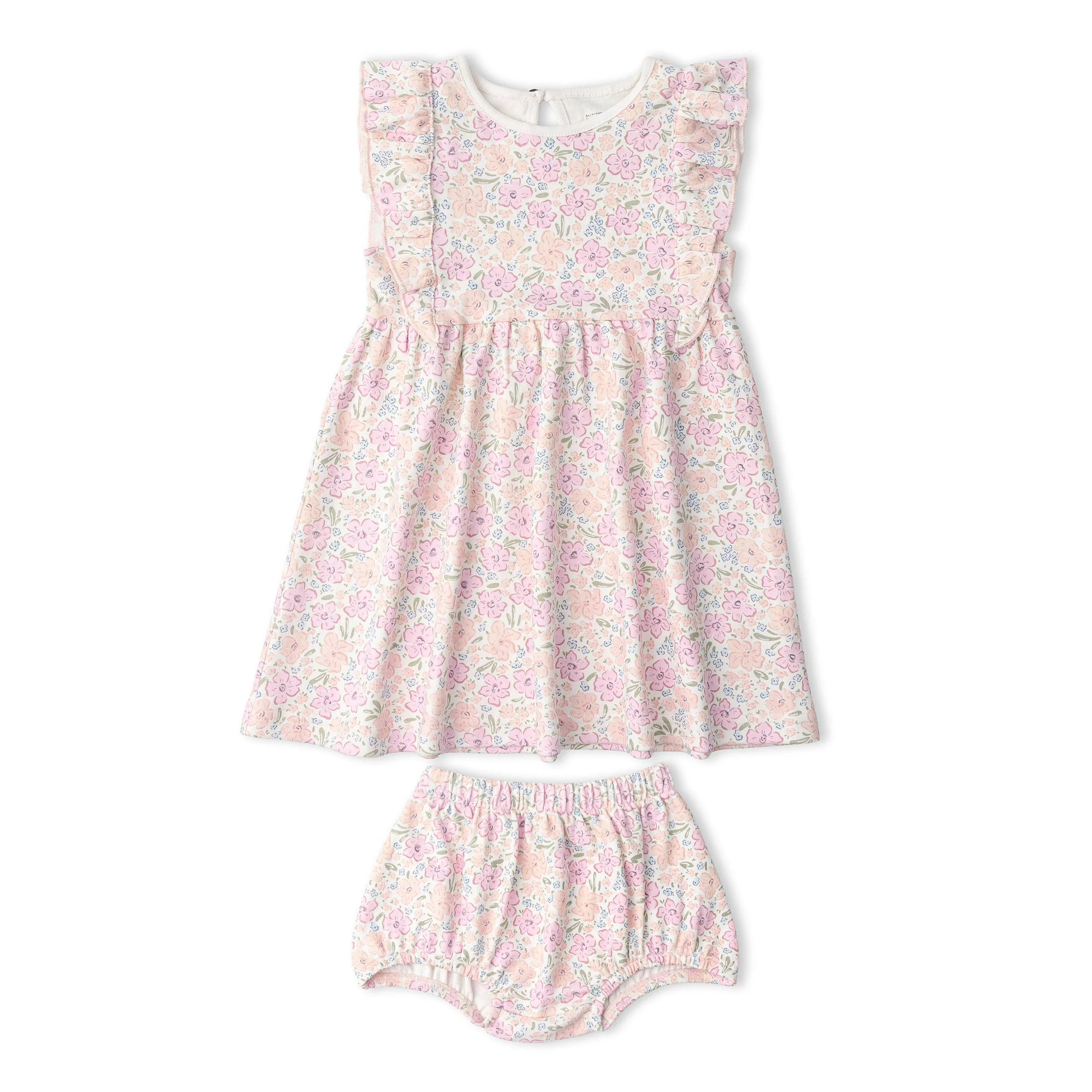Organic Flutter Dress - Peony - Image 4