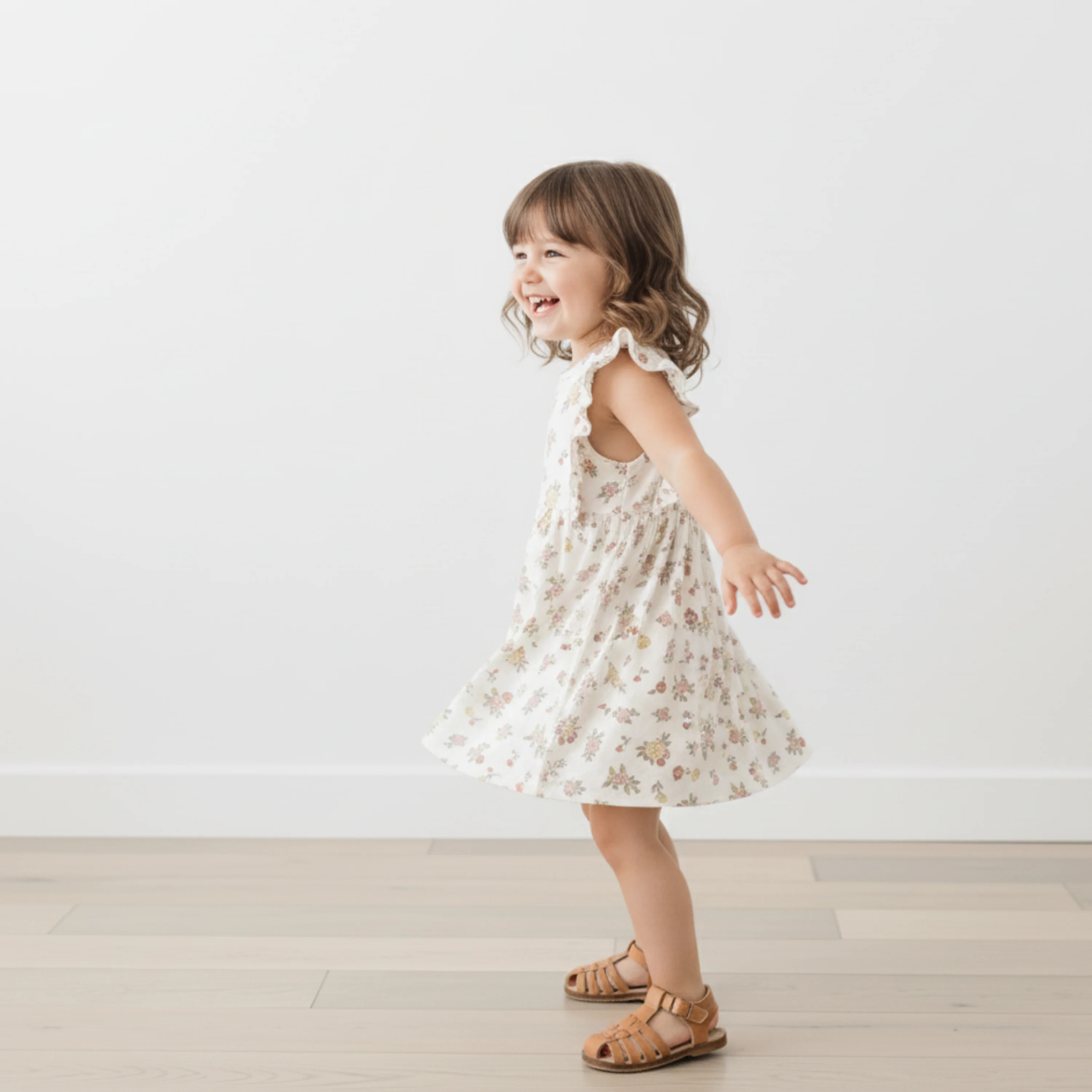 Organic Flutter Dress - Meadow - Image 3