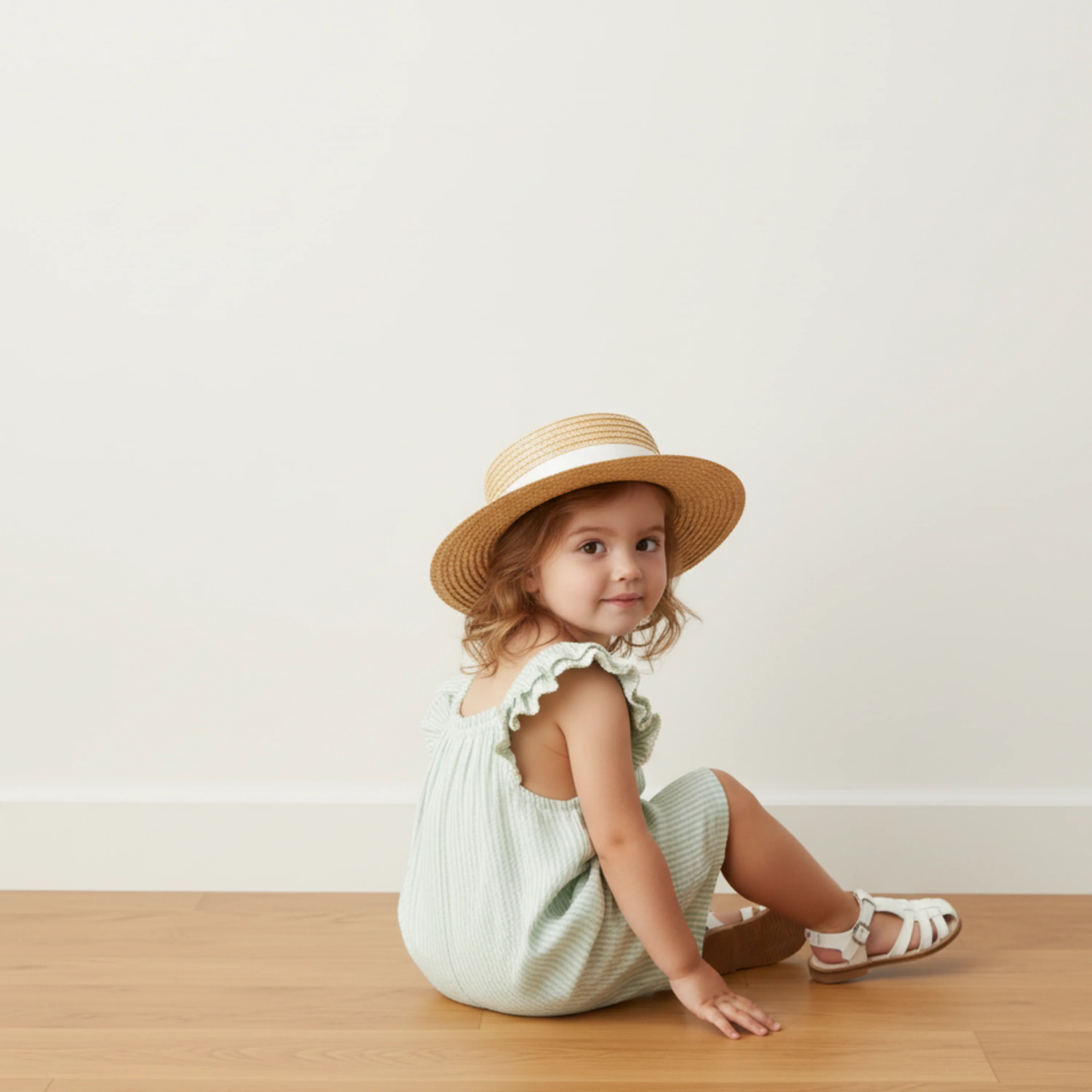 Organic Flutter Jumpsuit - Basil Stripes - Image 3