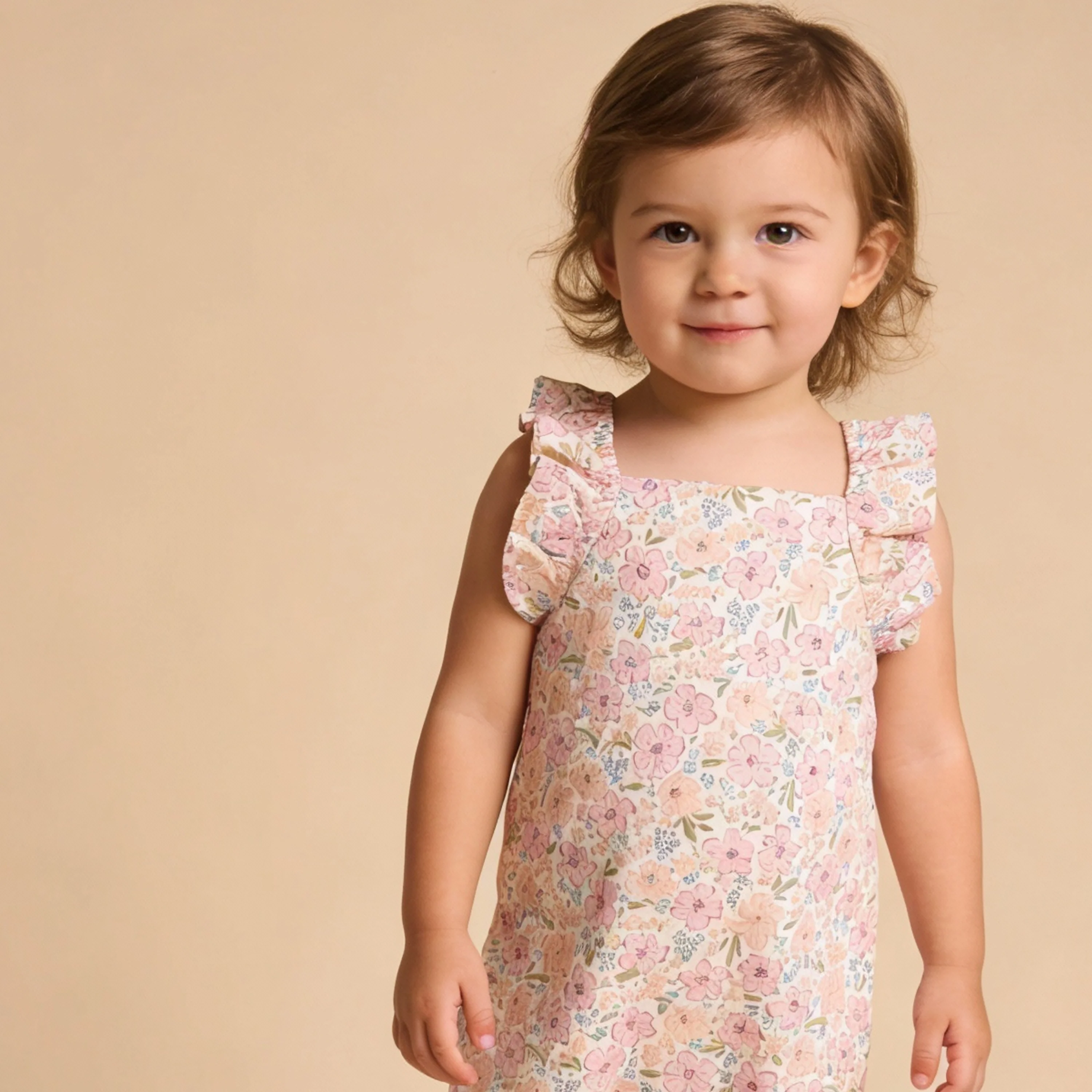 Organic Flutter Romper - Peony - Image 3