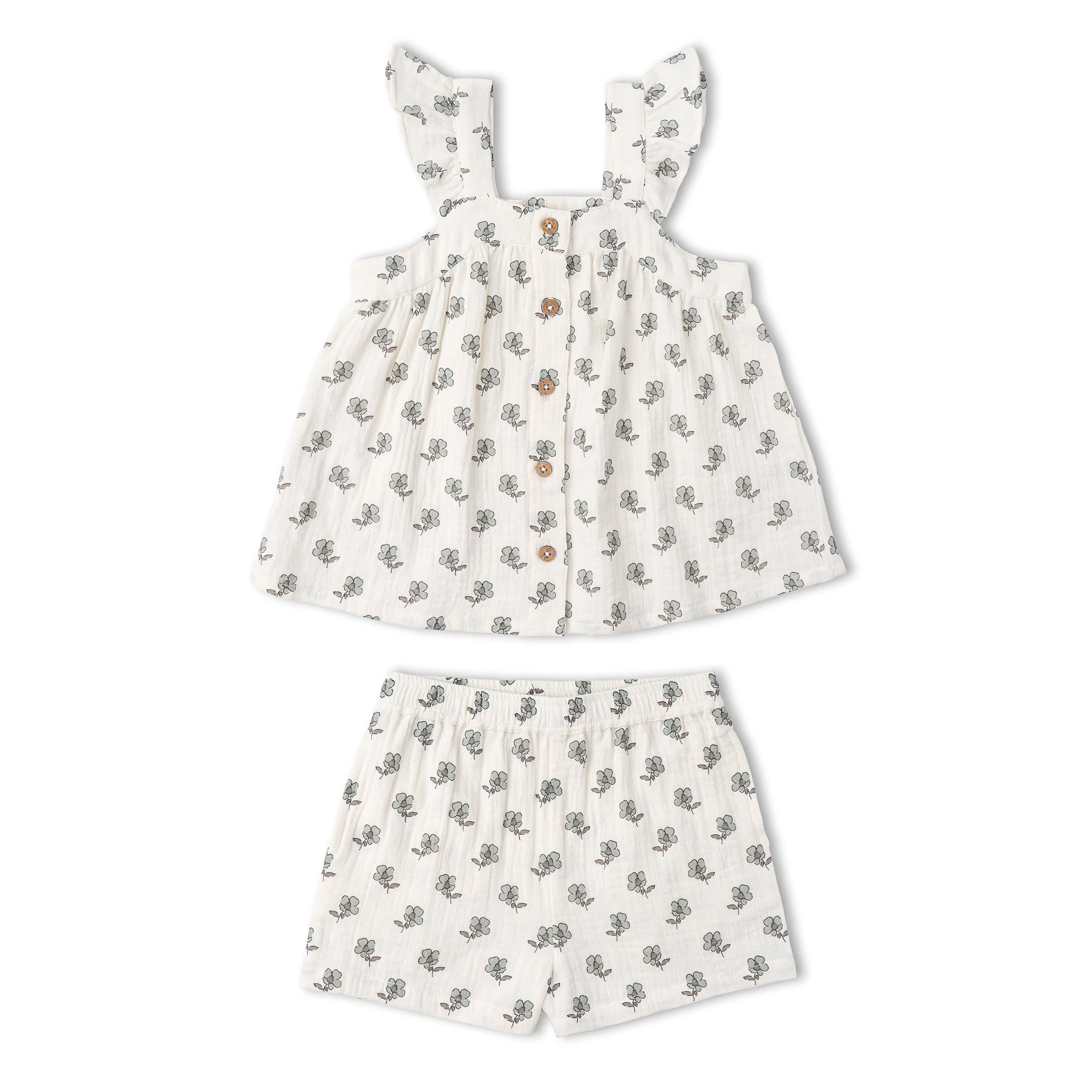 Organic Flutter Top & Shorts Set - Poppy - Image 2