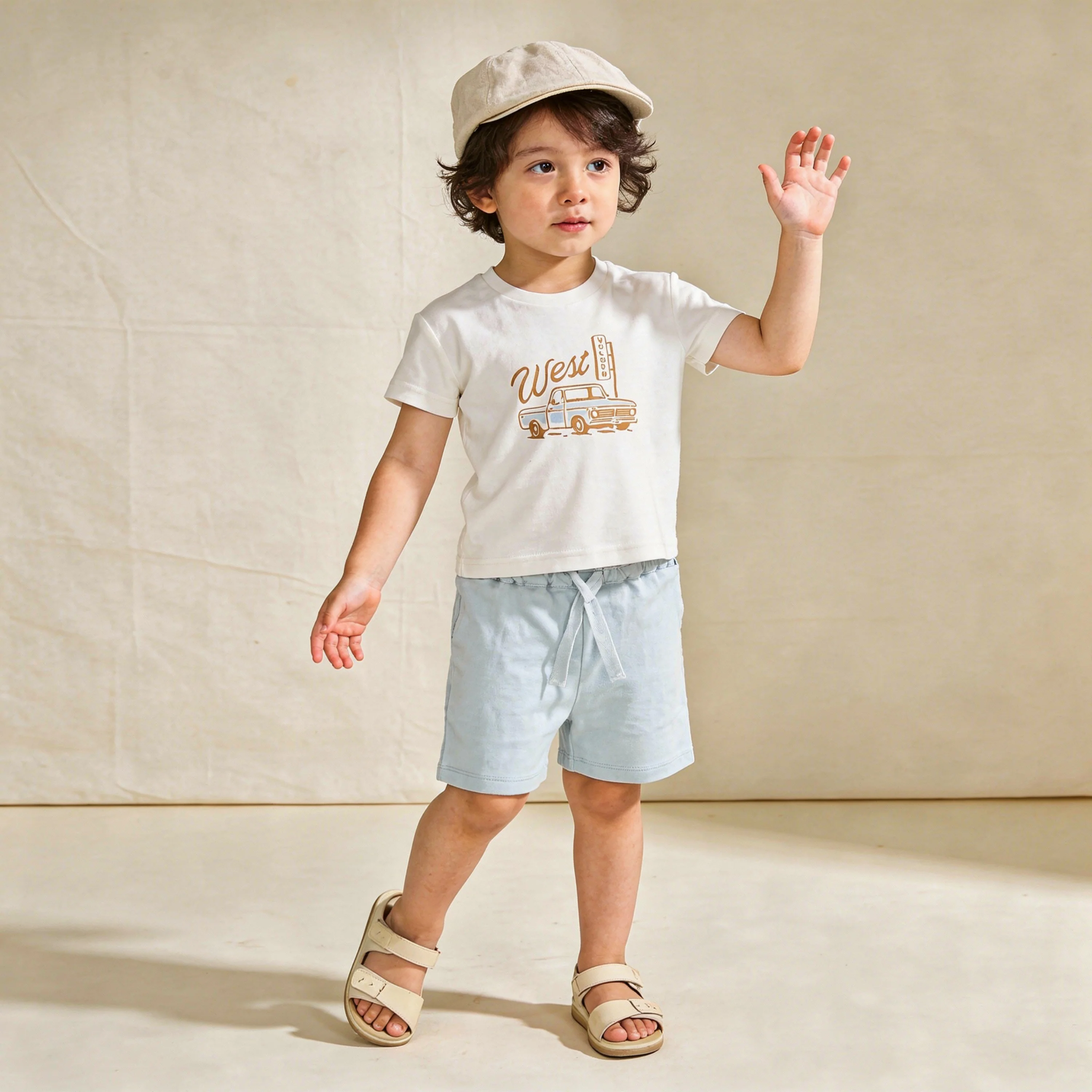 Organic Graphic Tee & Shorts Set - Wild West - Image 4