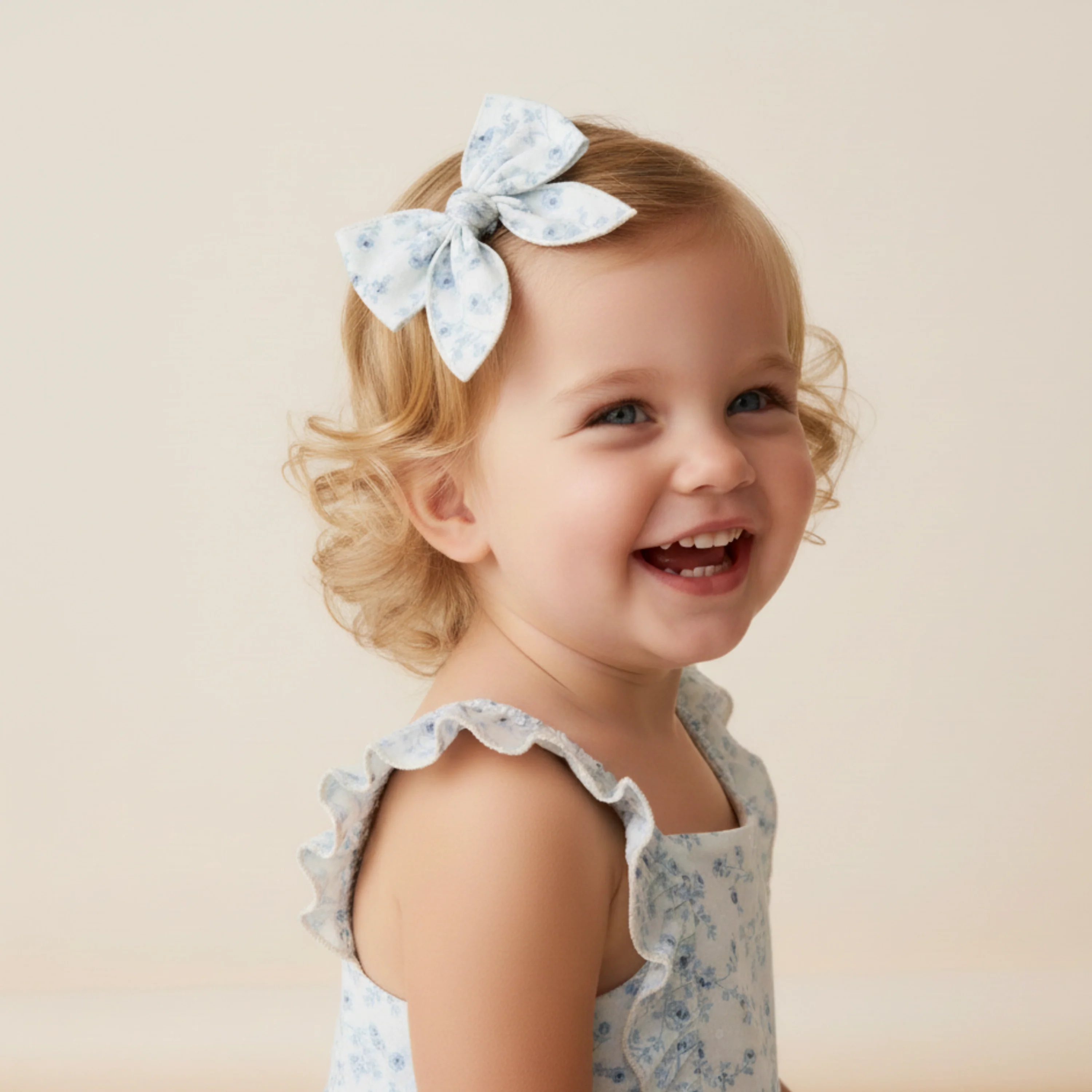 Organic Hair Bow Clip - Ivy Floral - Image 3