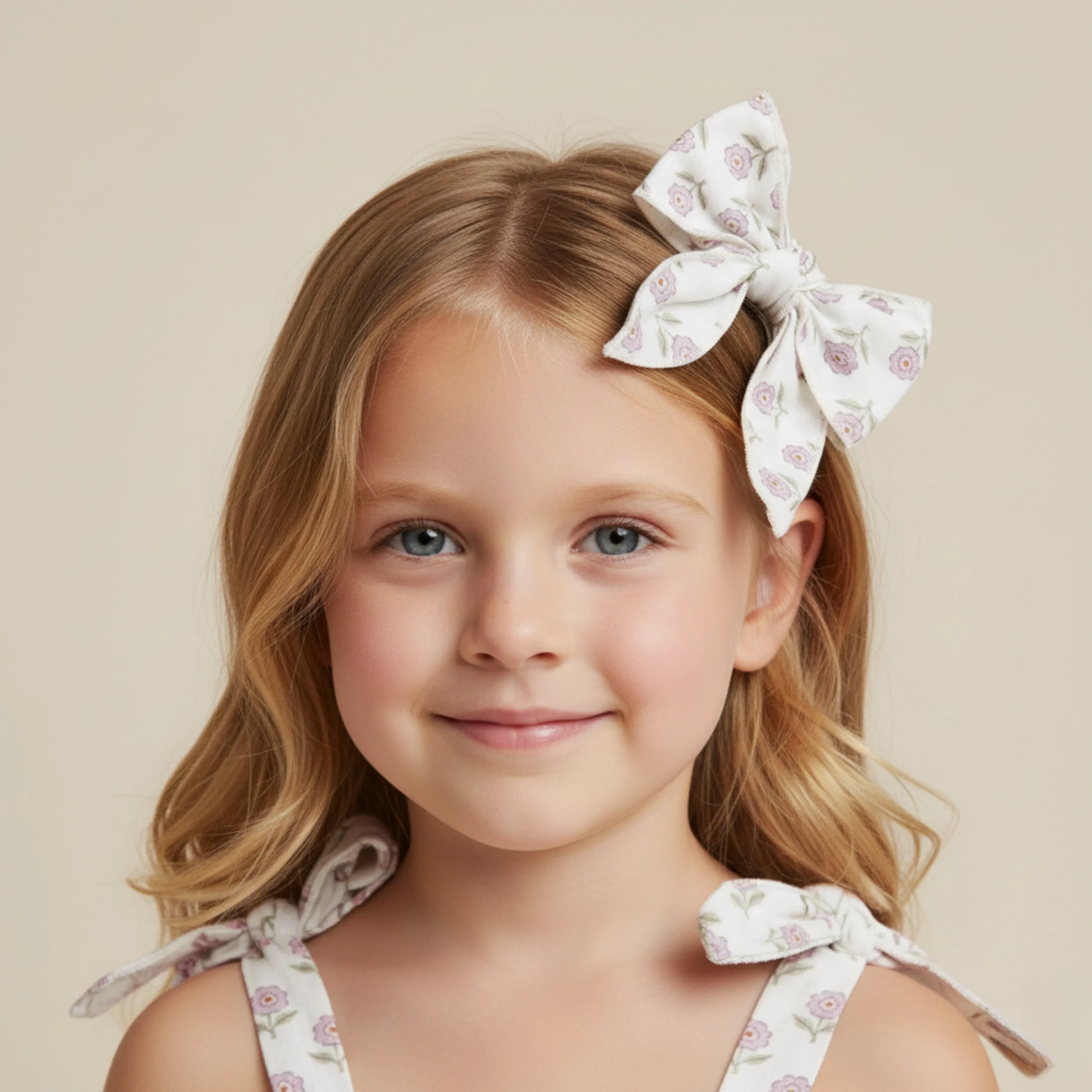 Organic Hair Bow Clip - Lavender - Image 3