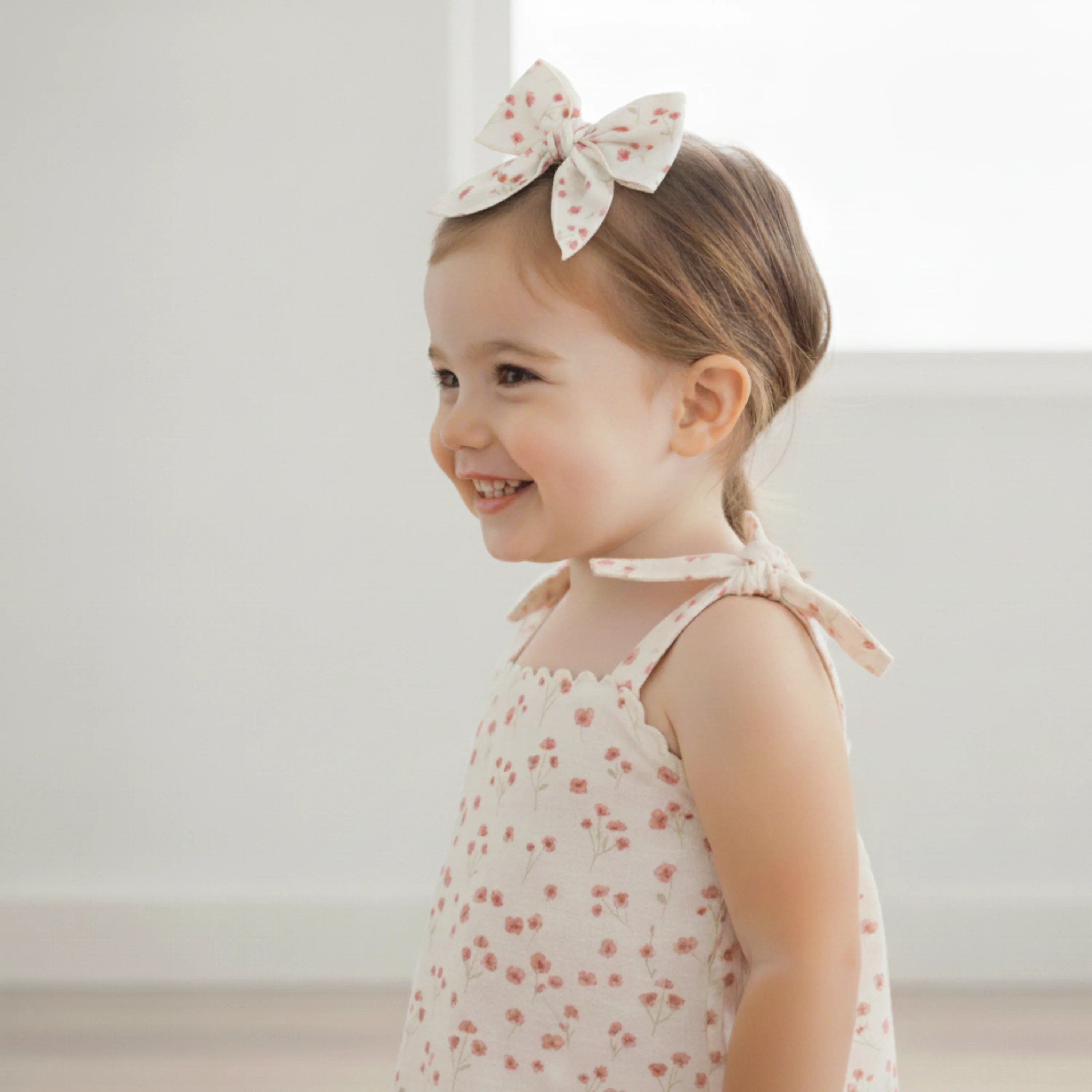 Organic Hair Bow Clip - Pink Bloom - Image 3