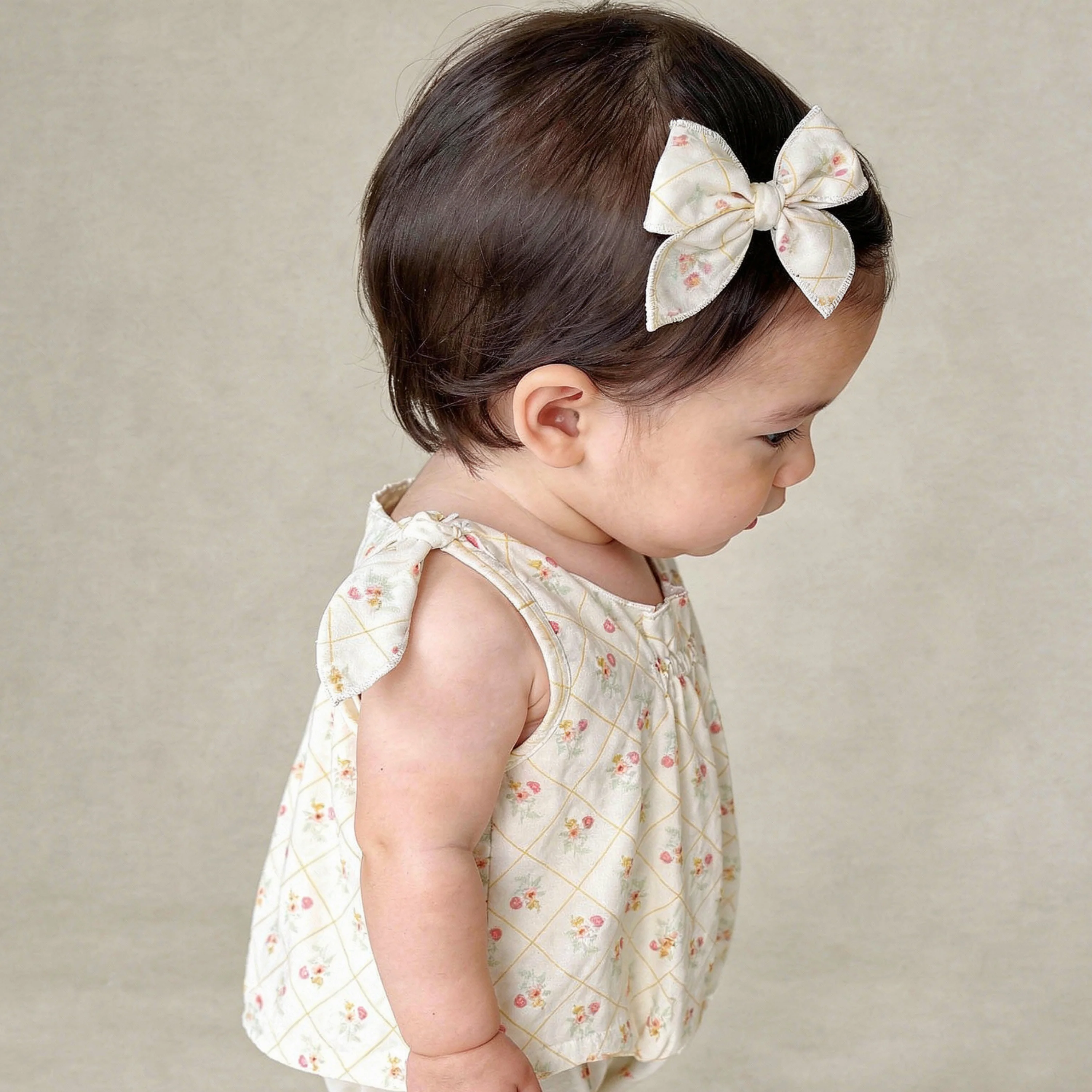 Organic Hair Bow Clip - Spring Weave - Image 3