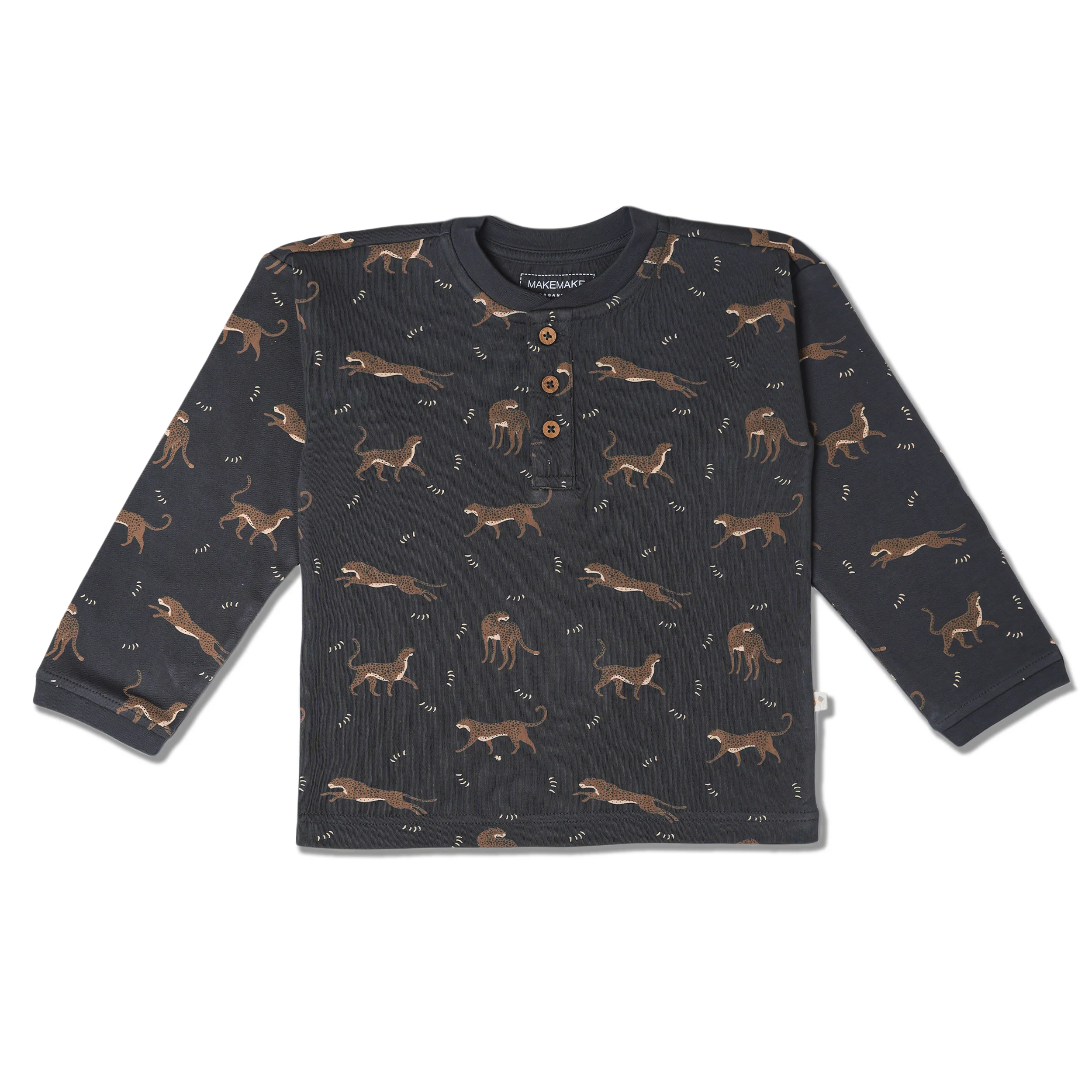 Organic Henley Tee - Leopard - Image 2