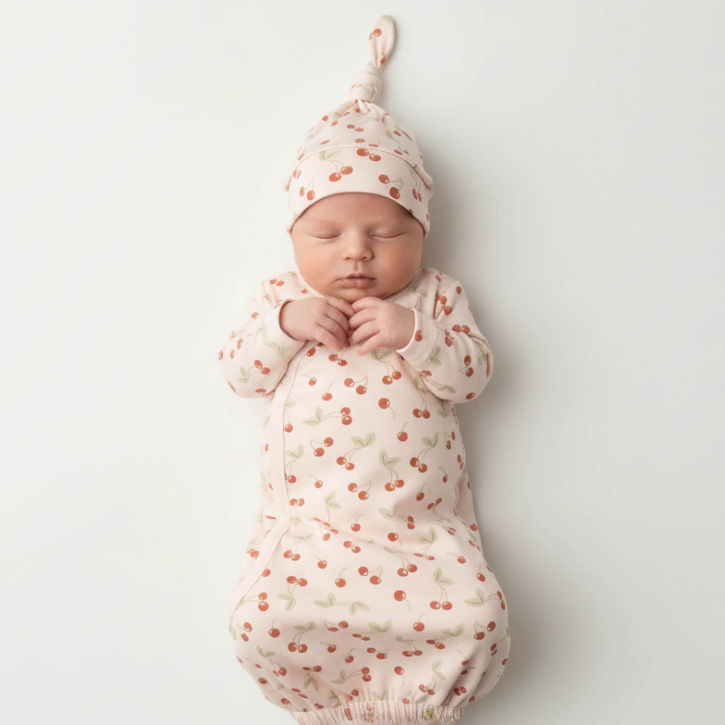 Organic Kimono Infant Sleep Gown - Cherry - Image 3