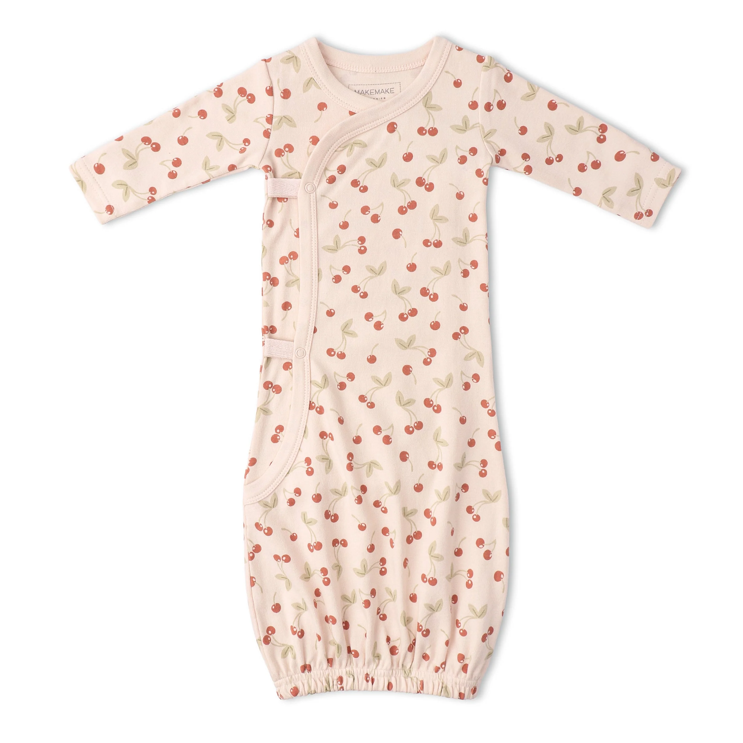 Organic Kimono Infant Sleep Gown - Cherry - Image 5