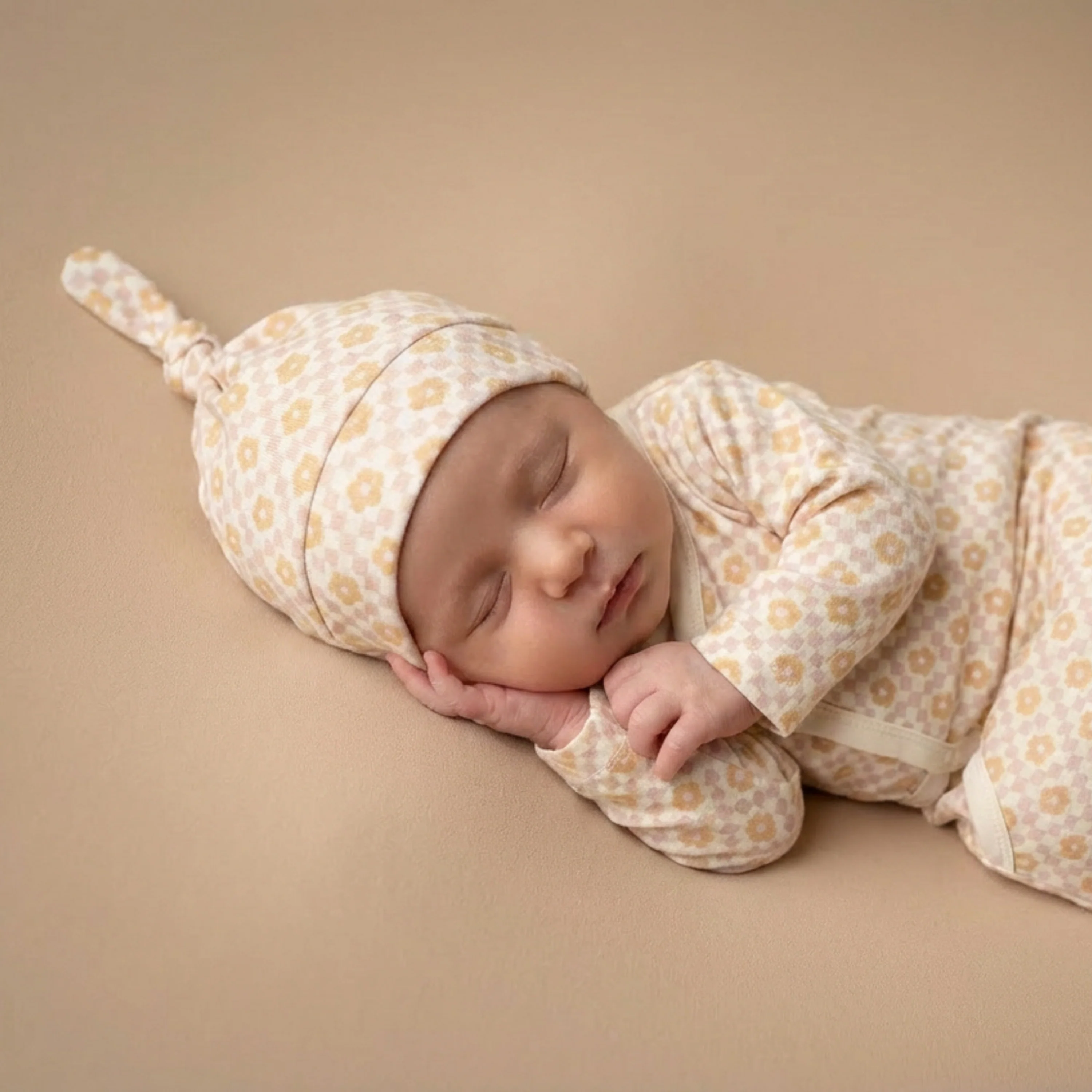 Organic Kimono Infant Sleep Gown - Pop Floral - Image 3