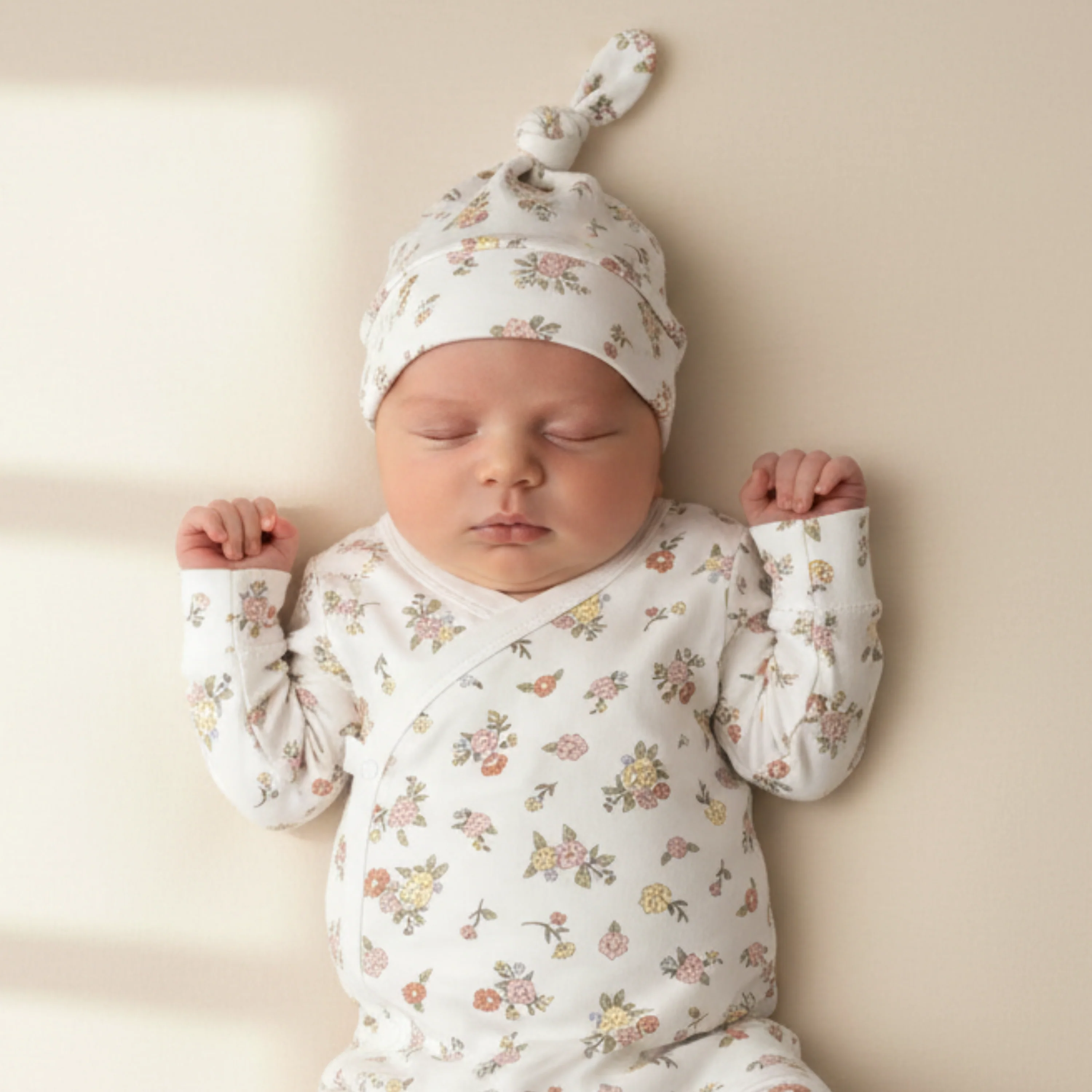 Organic Kimono Knotted Sleep Gown - Meadow - Image 3