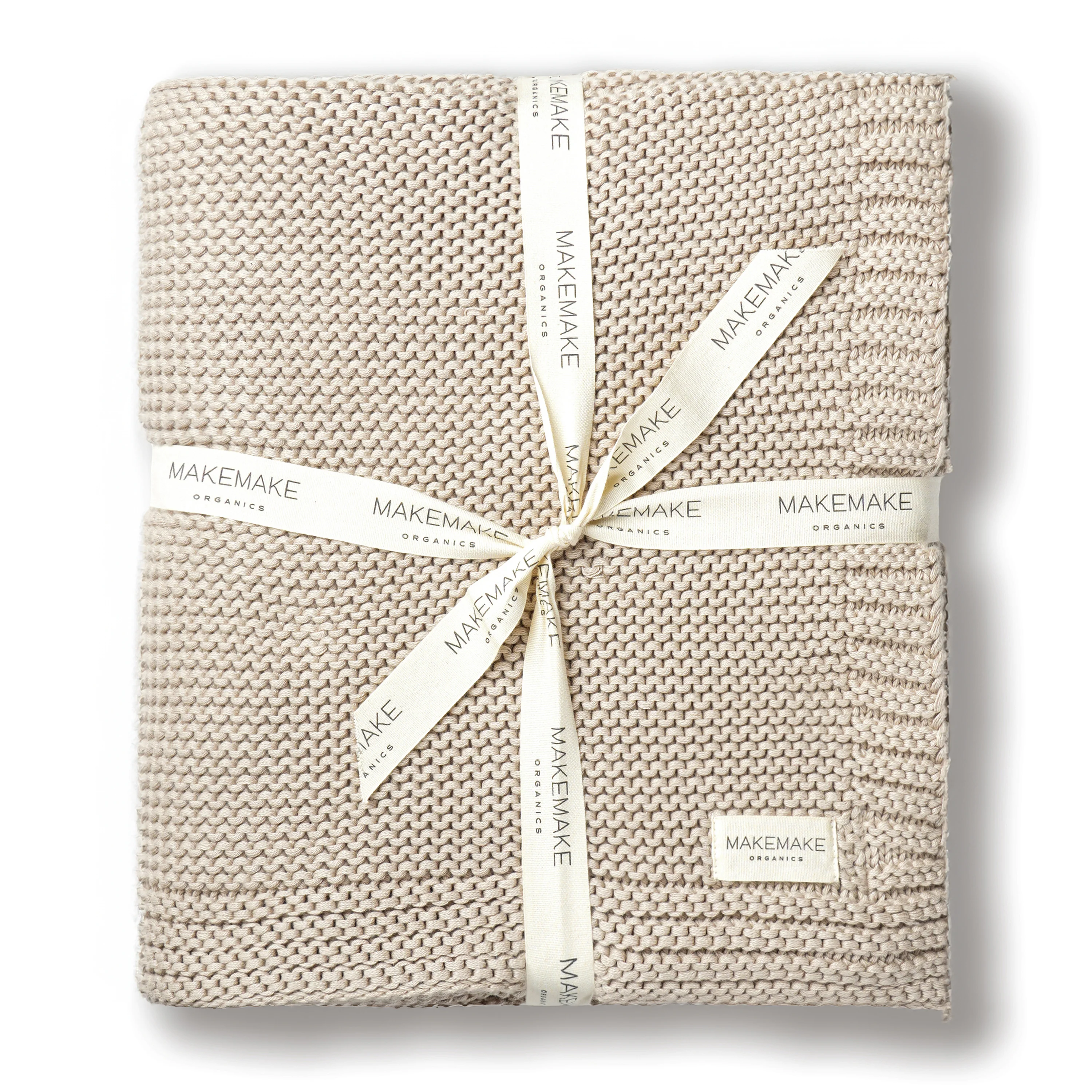 Organic Knit Throw Blanket - Beige - Image 3