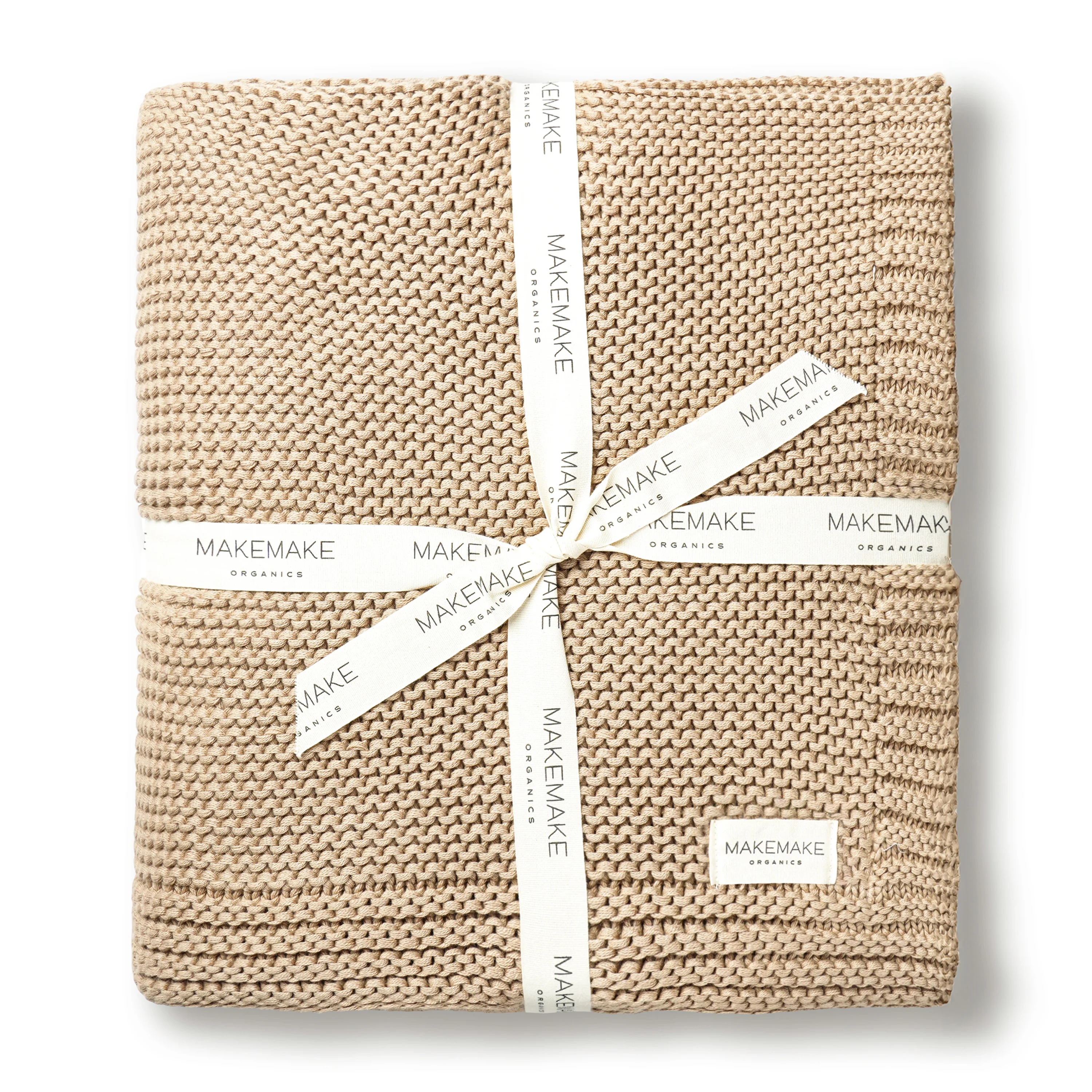 Organic Knit Throw Blanket - Sand - Image 4