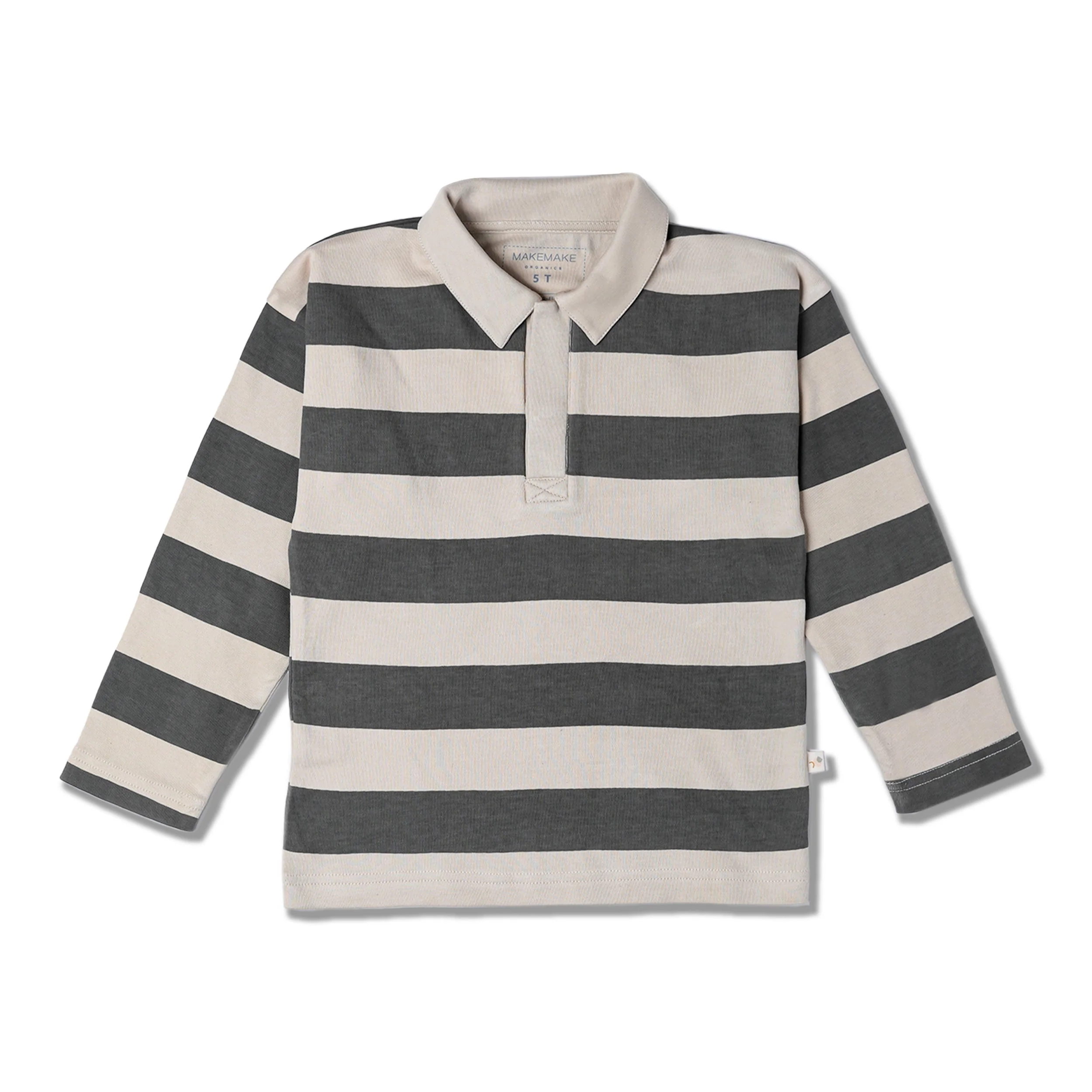 Organic Long Sleeve Polo - Bold Stripes - Image 2