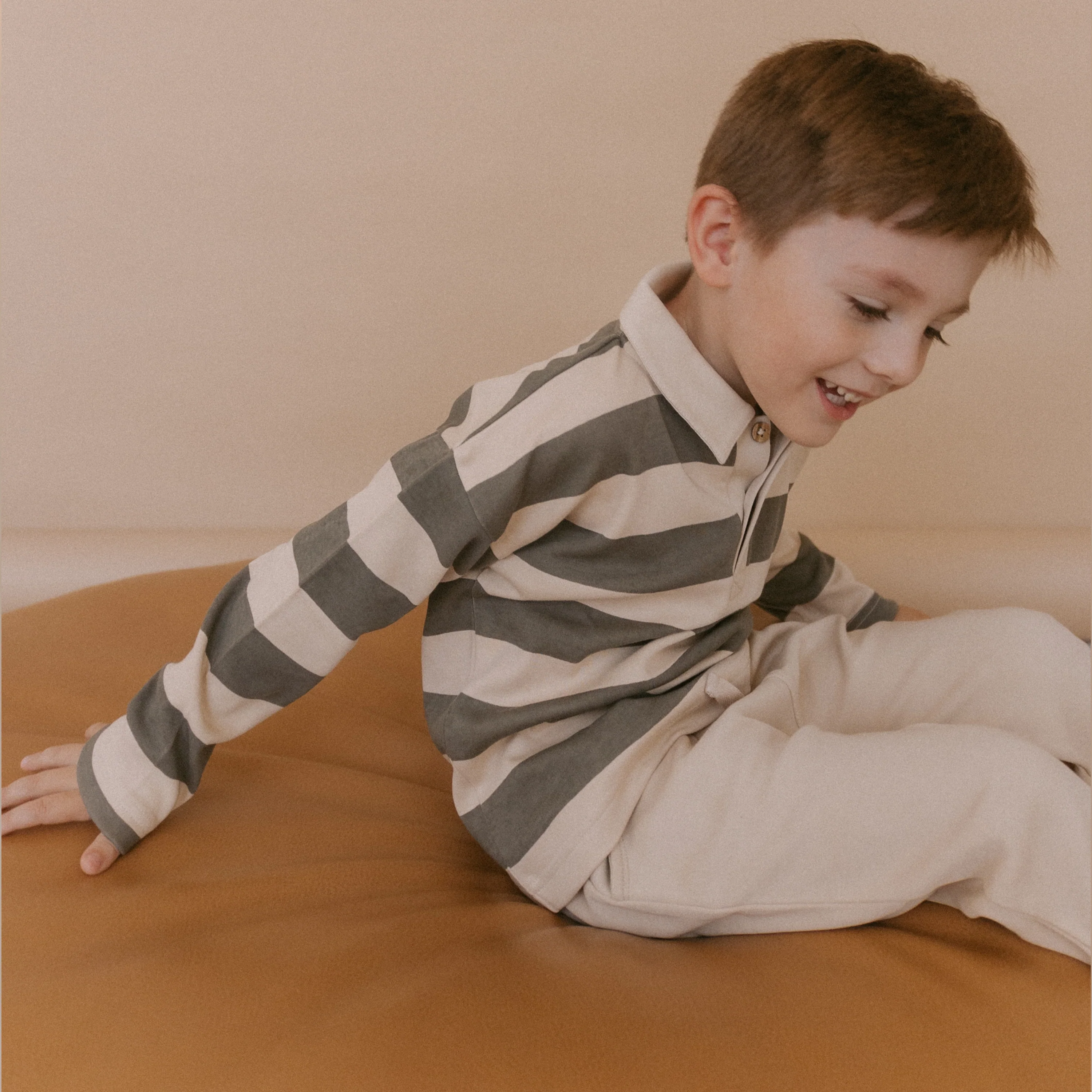 Organic Long Sleeve Polo - Bold Stripes - Image 3