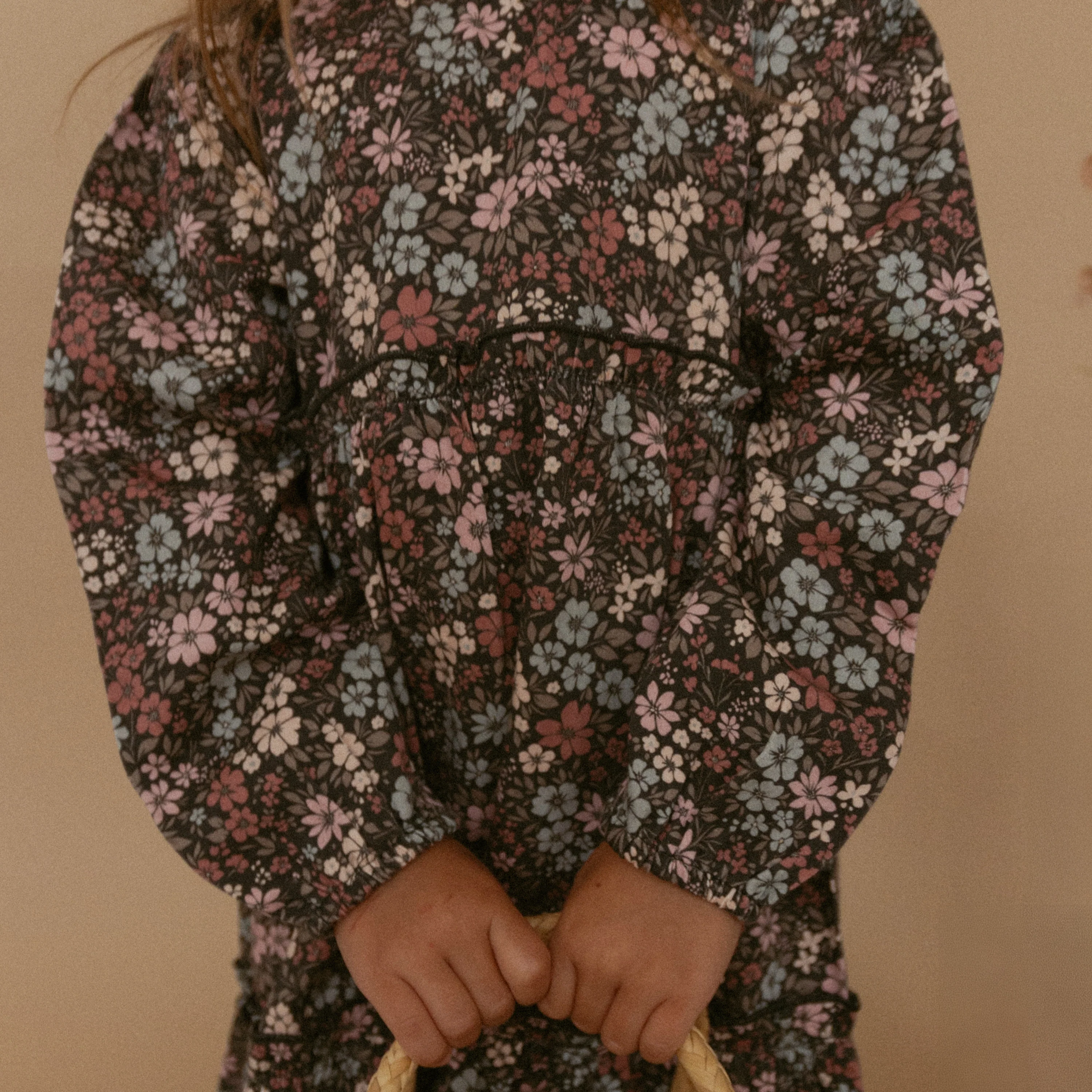 Organic Long Sleeve Tiered Dress - Bohemian Floral - Image 3