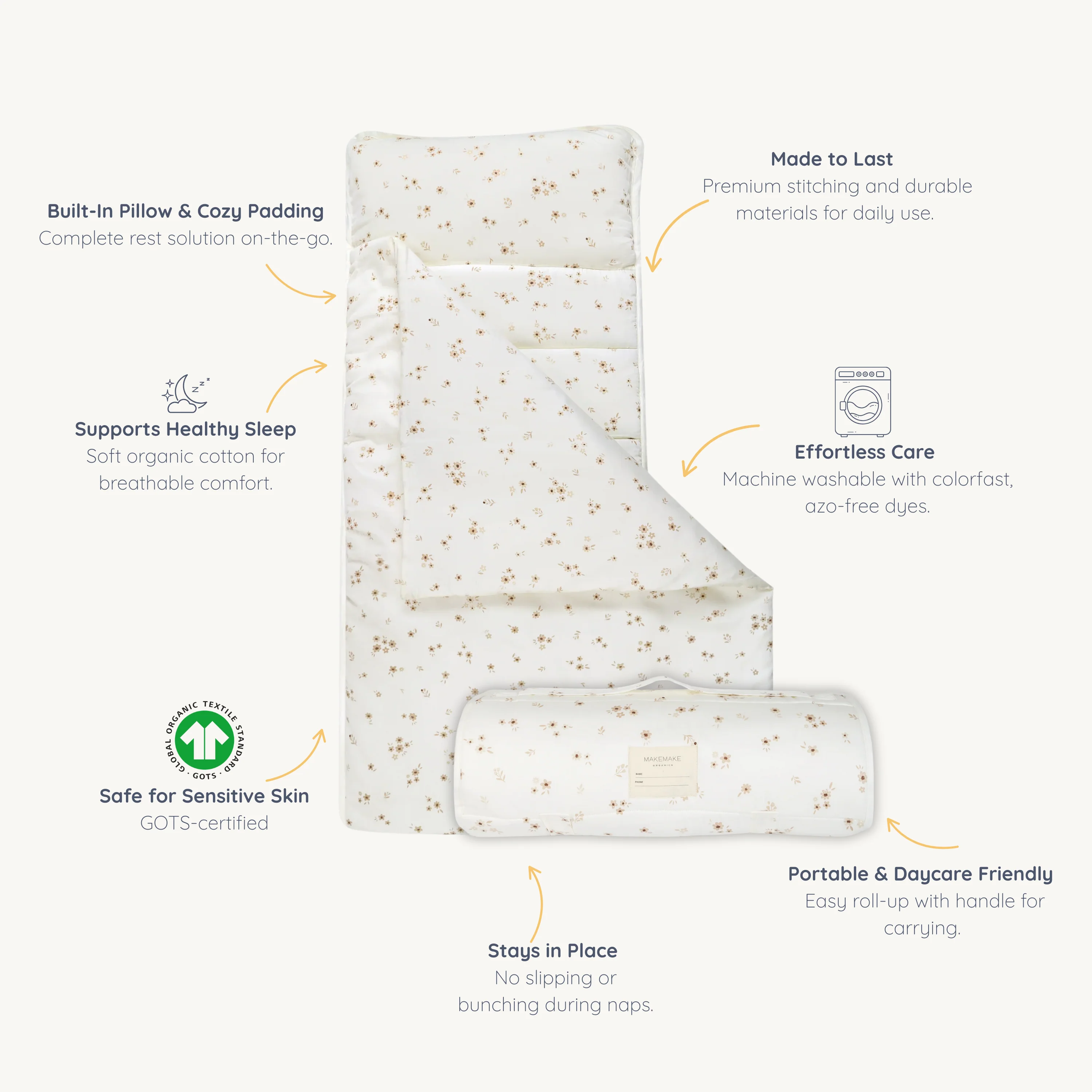 Organic Cozy Comfort Nap Mat - Bloom - Image 9
