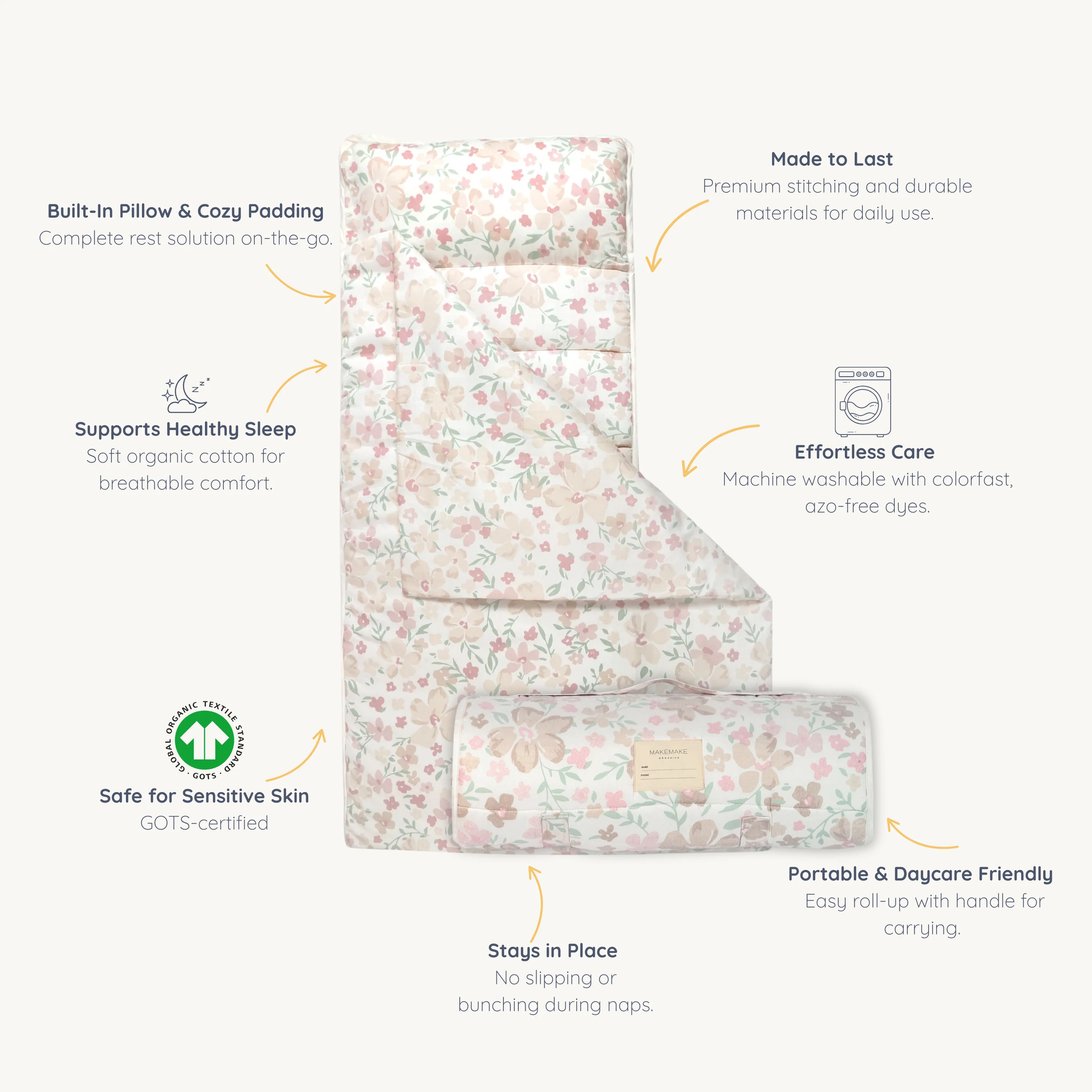 Organic Cozy Comfort Nap Mat - Blossom - Image 9