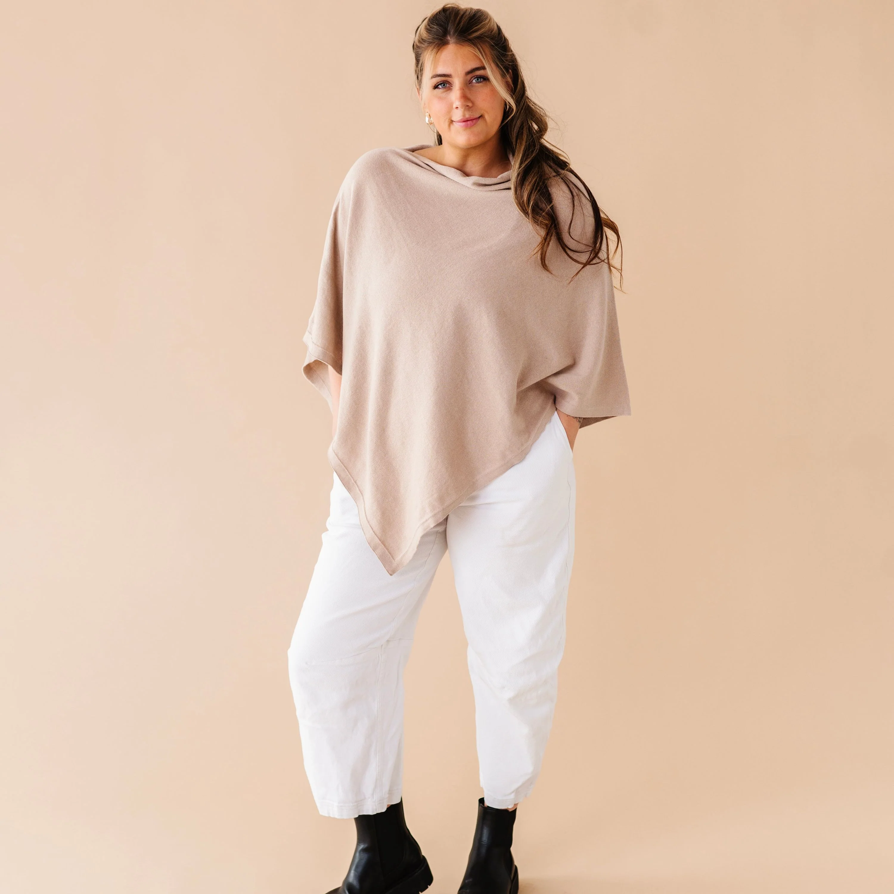 Organic Nursing Shawl Cover - Sand